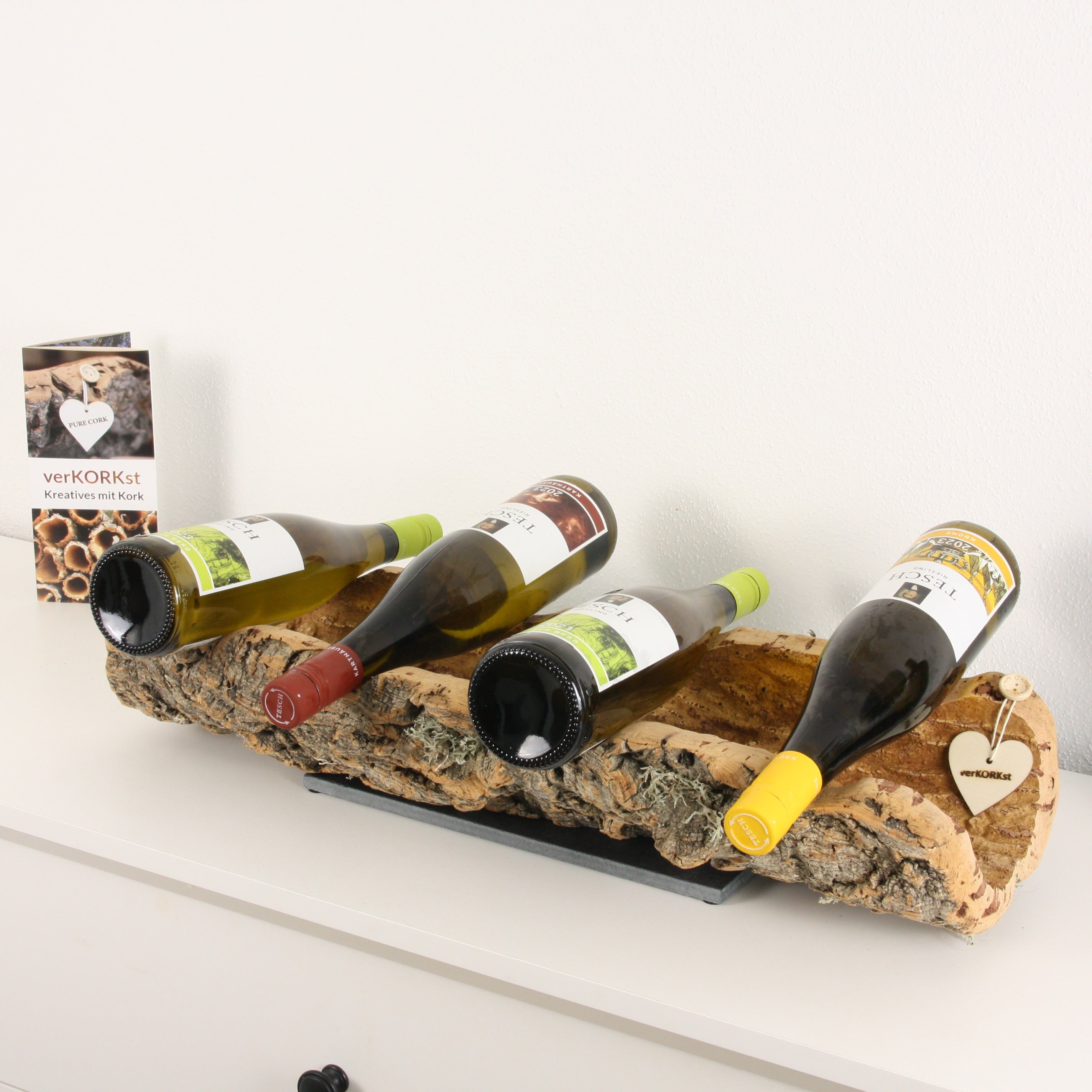 verKORKst Premium Weinschale aus Kork * Dekoration Wein * Präsentation Wein * hochwertige Korkschale für Wein, Flaschen, Obst, Brot
