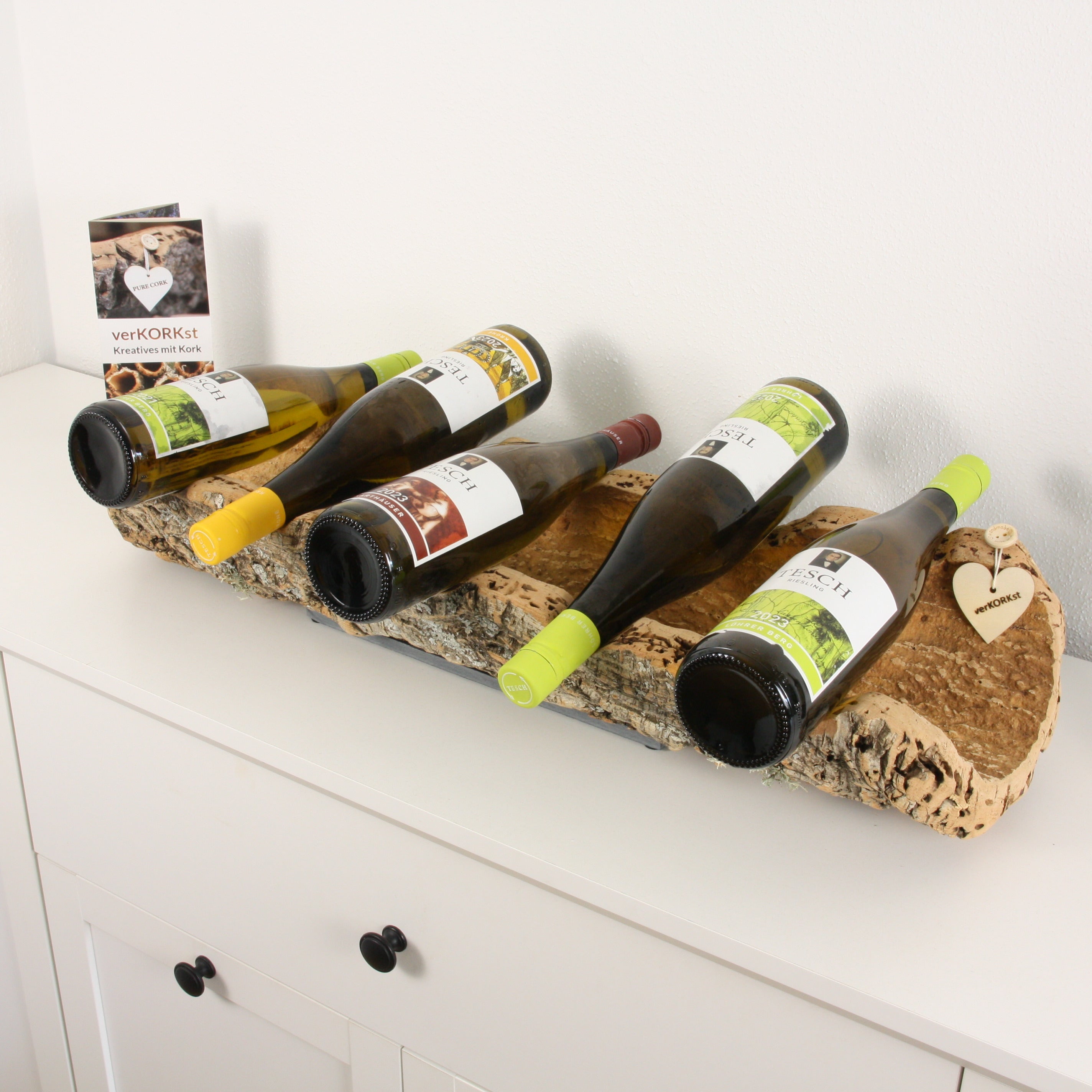 verKORKst Premium Weinschale aus Kork * Dekoration Wein * Präsentation Wein * hochwertige Korkschale für Wein, Flaschen, Obst, Brot