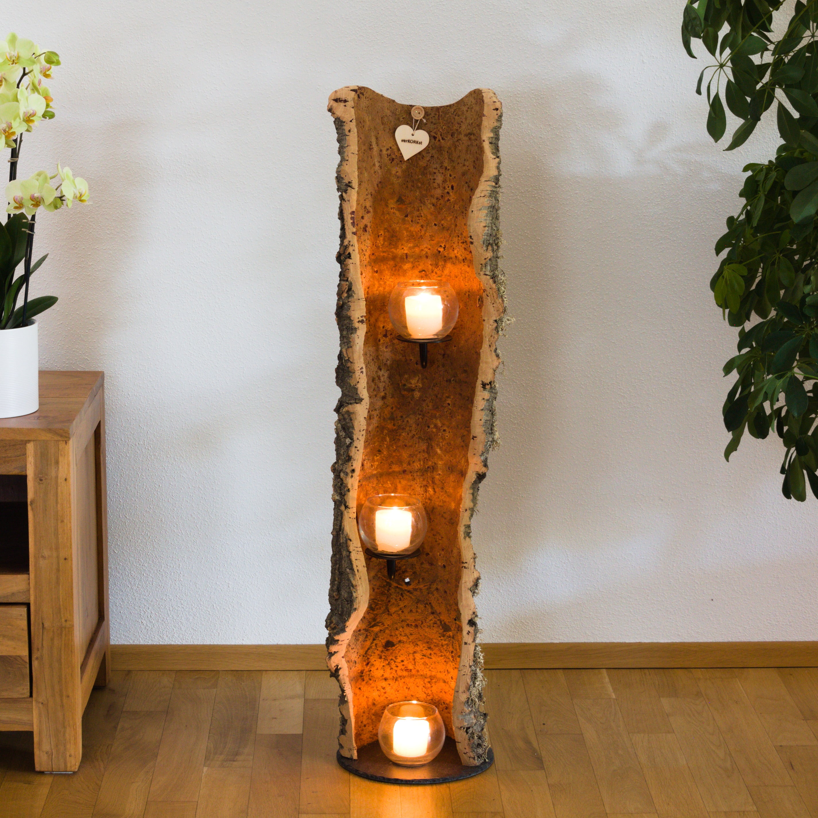 verKORKst Premium Windlicht aus Kork * Teelichthalter Kerzenhalter * rustikale Dekoration * hochwertige Deko Küche Wohnzimmer Terrasse