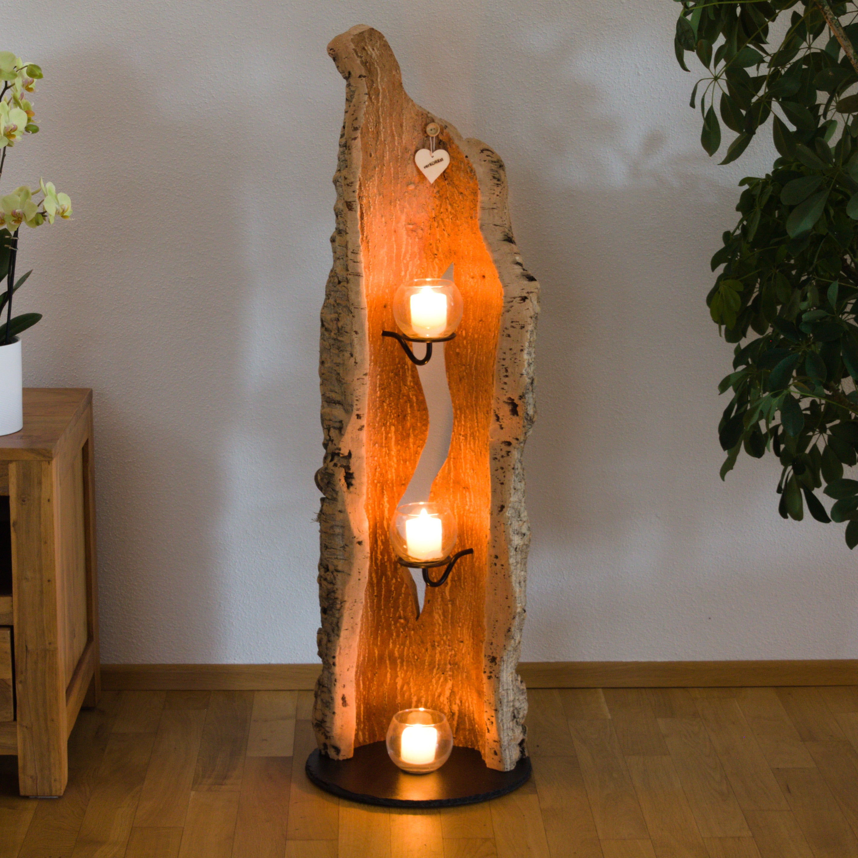 verKORKst Premium Windlicht aus Kork * Teelichthalter Kerzenhalter * rustikale Dekoration * hochwertige Deko Küche Wohnzimmer Terrasse