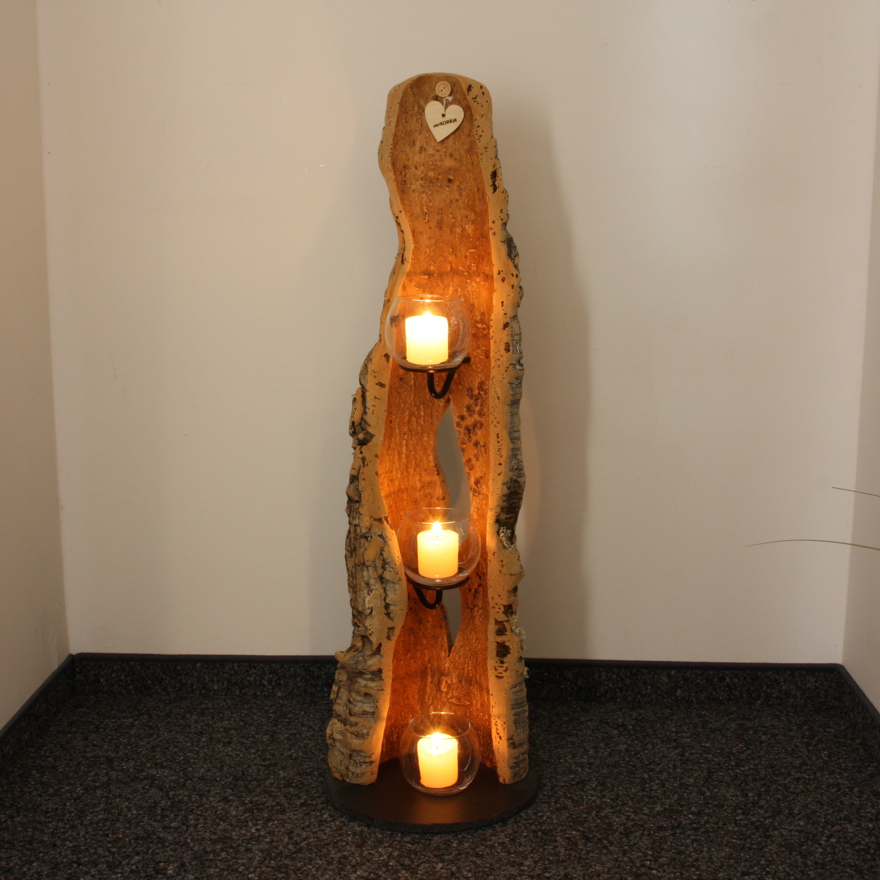 verKORKst Premium Windlicht aus Kork * Teelichthalter Kerzenhalter * rustikale Dekoration * hochwertige Deko Küche Wohnzimmer Terrasse