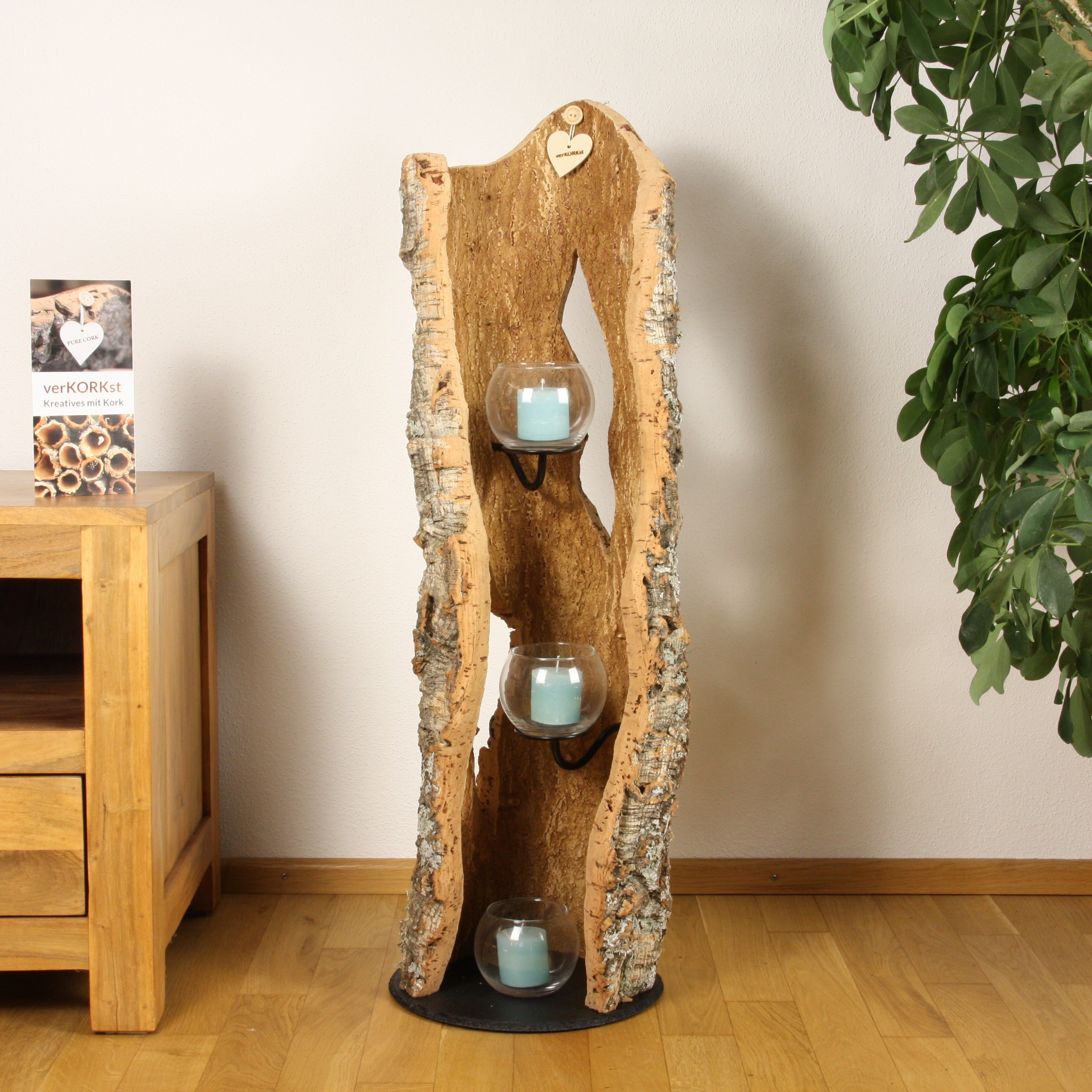 verKORKst Premium Windlicht aus Kork * Teelichthalter Kerzenhalter * rustikale Dekoration * hochwertige Deko Küche Wohnzimmer Terrasse