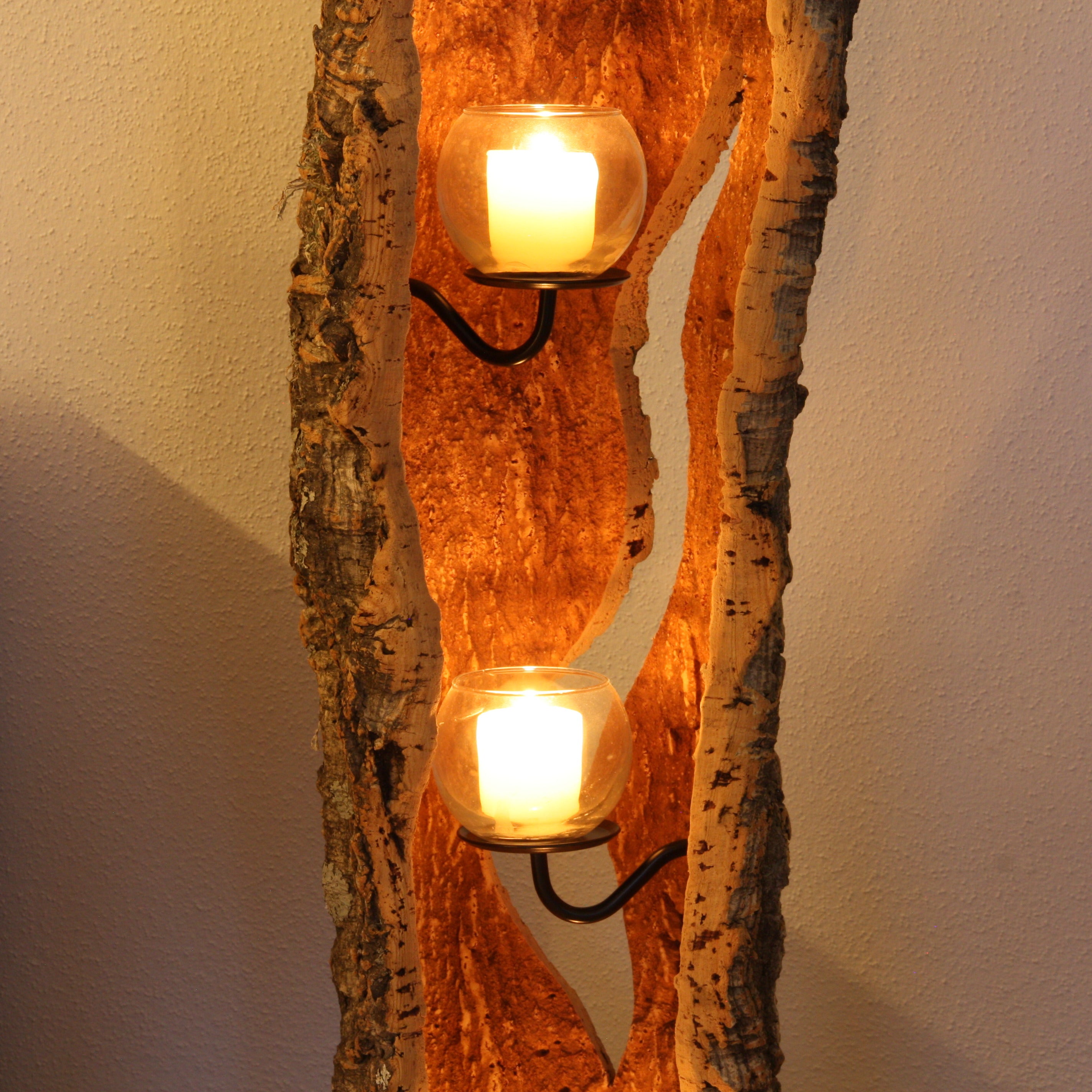 verKORKst Premium Windlicht aus Kork * Teelichthalter Kerzenhalter * rustikale Dekoration * hochwertige Deko Küche Wohnzimmer Terrasse