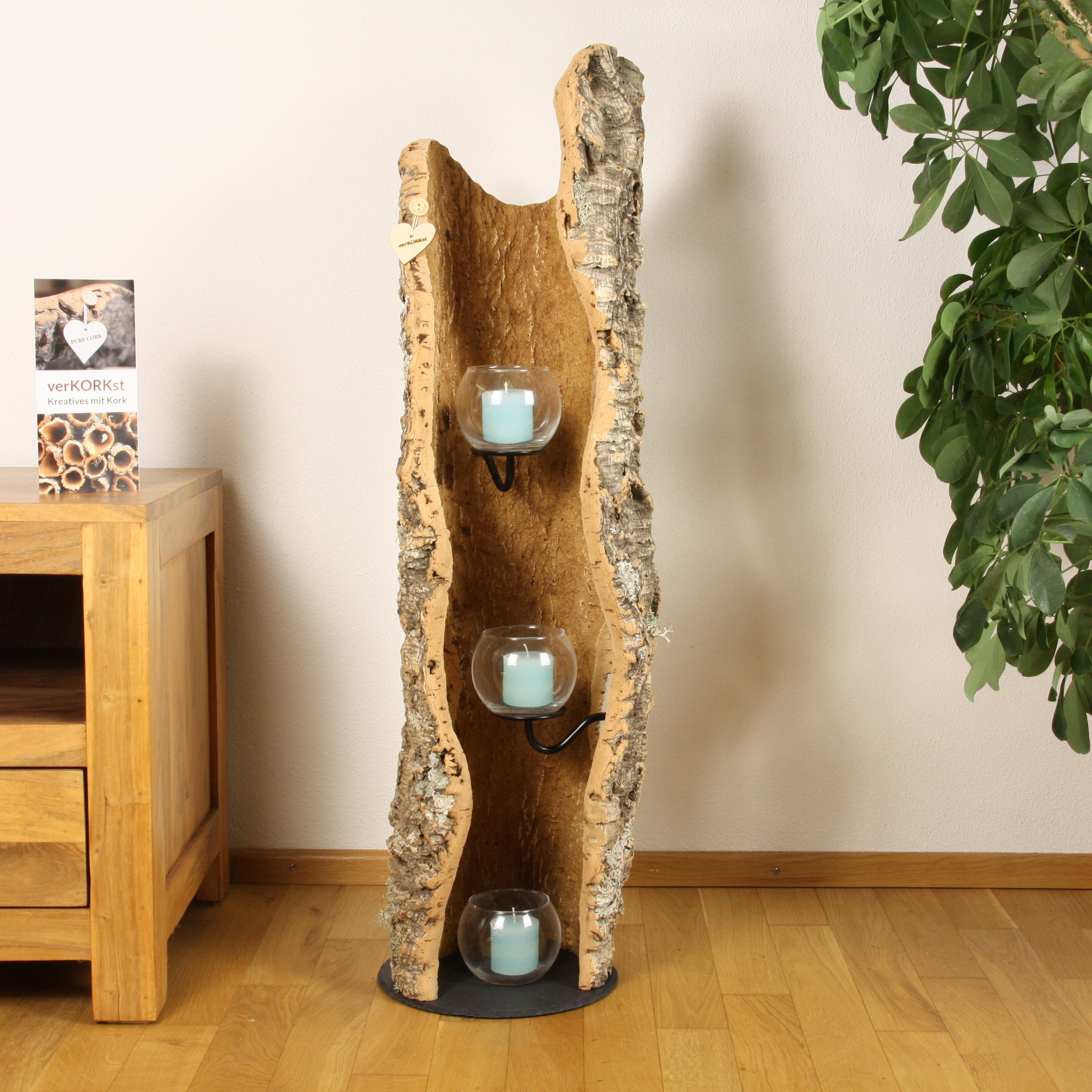 verKORKst Premium Windlicht aus Kork * Teelichthalter Kerzenhalter * rustikale Dekoration * hochwertige Deko Küche Wohnzimmer Terrasse