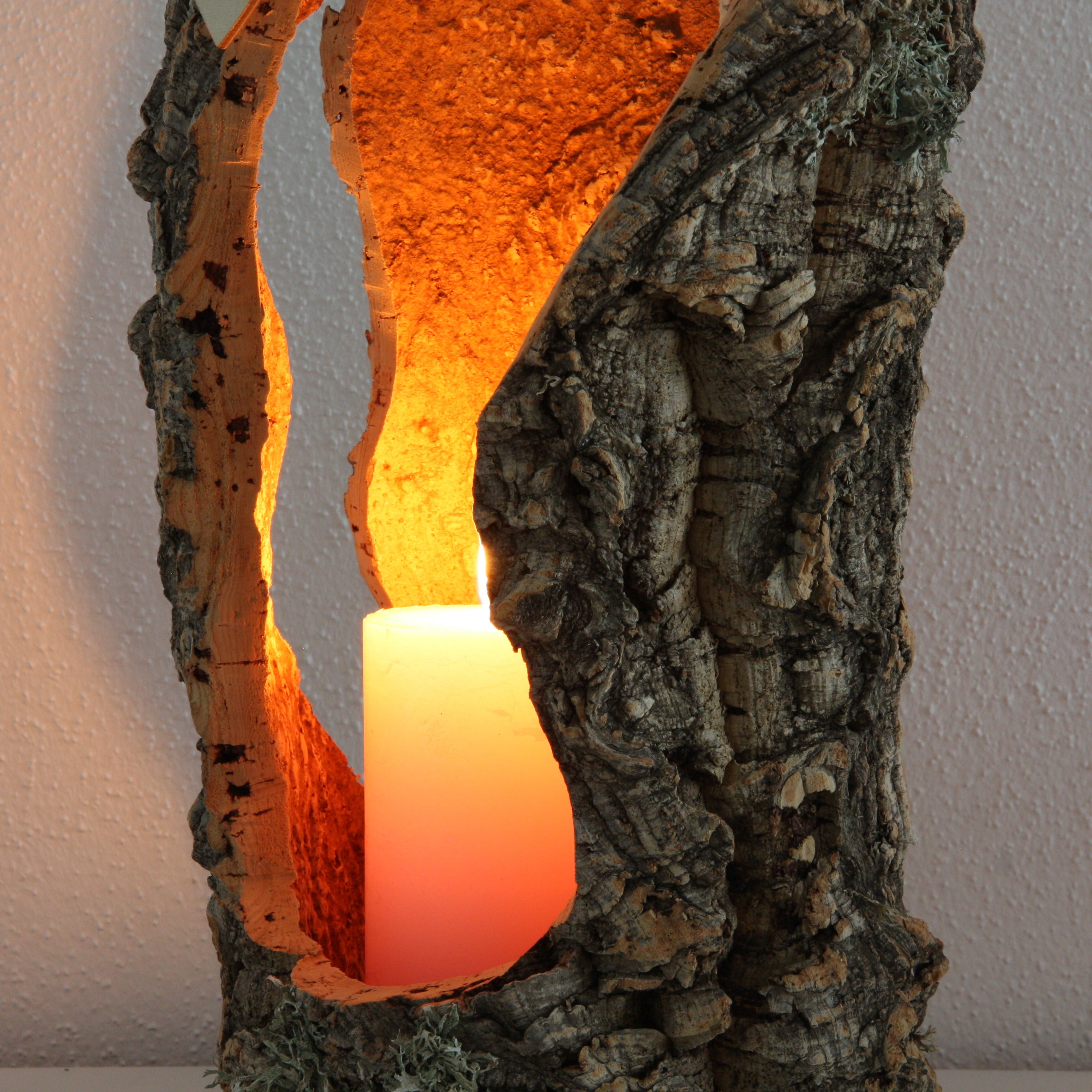 verKORKst Premium Windlicht und Tischlampe aus Korkrinde * Tischleuchte * Teelichthalter Kerzenhalter * rustikale Dekoration * handmade * Unikat