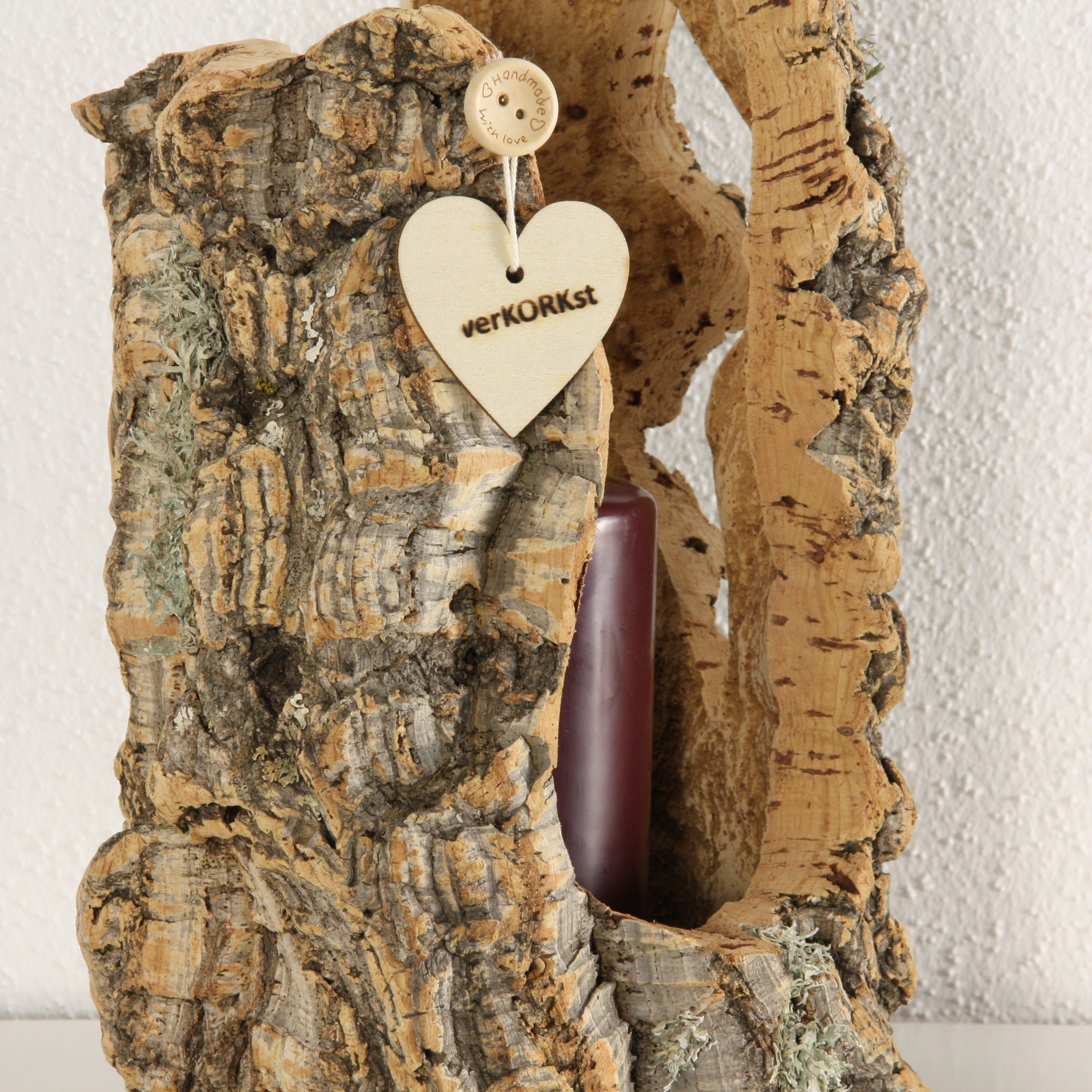 verKORKst Premium Windlicht und Tischlampe aus Korkrinde * Tischleuchte * Teelichthalter Kerzenhalter * rustikale Dekoration * handmade * Unikat