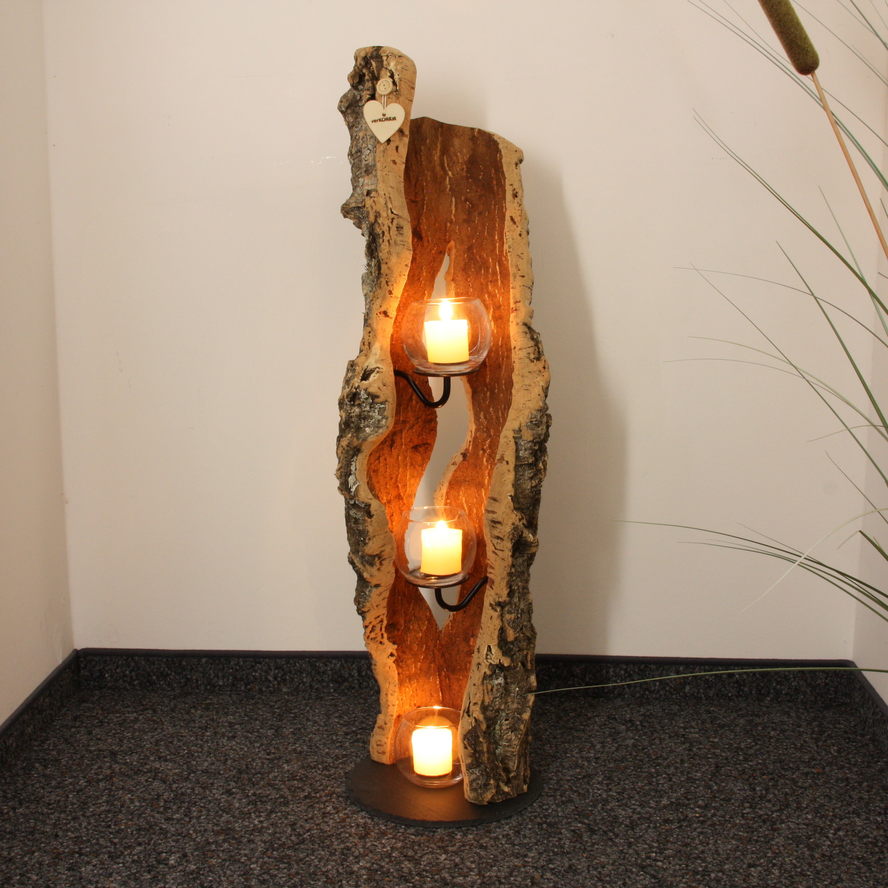 verKORKst Premium Windlicht aus Kork * Teelichthalter Kerzenhalter * rustikale Dekoration * hochwertige Deko Küche Wohnzimmer Terrasse