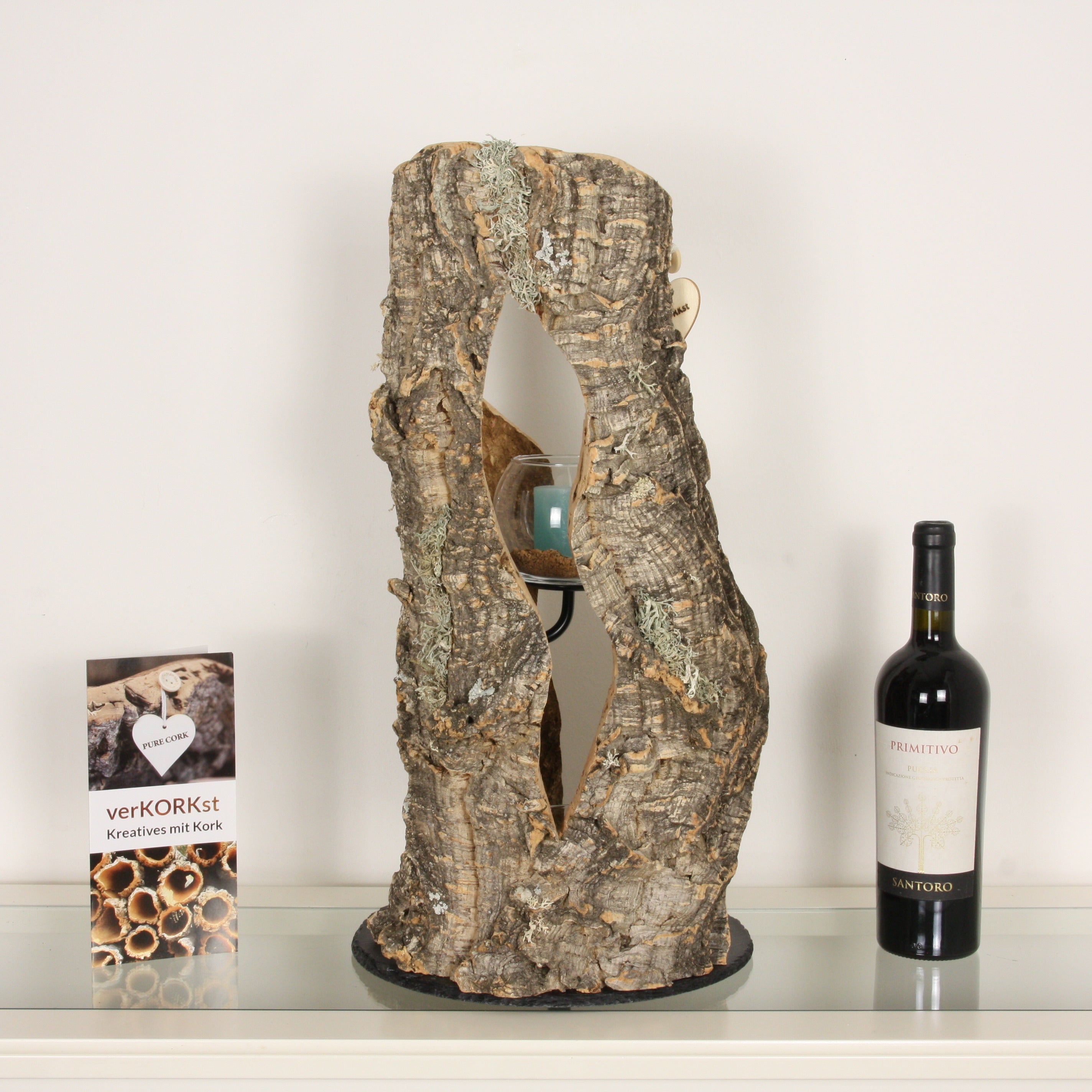 verKORKst Premium Windlicht aus Kork * Teelichthalter Kerzenhalter * rustikale Dekoration * hochwertige Deko Küche Wohnzimmer Terrasse