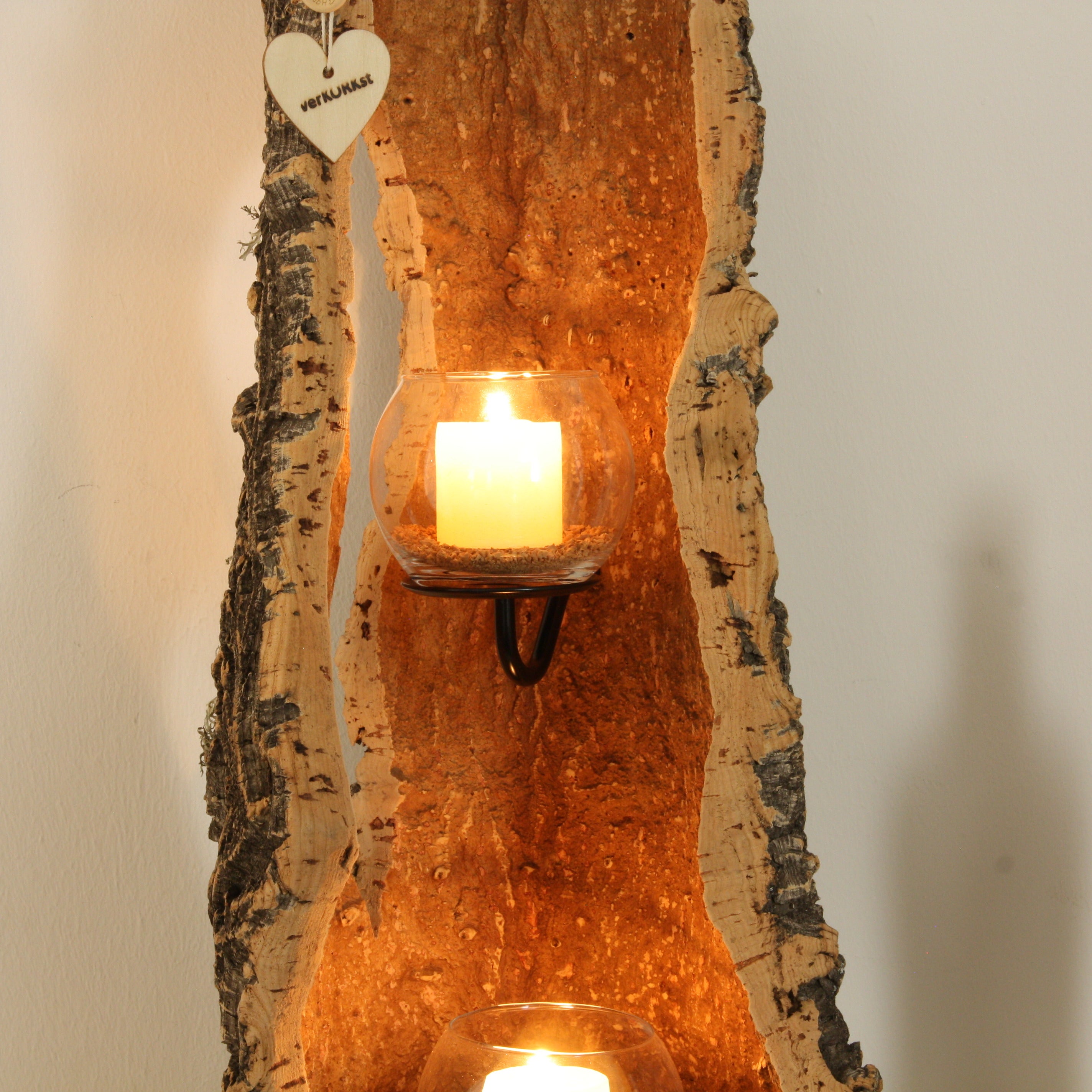 verKORKst Premium Windlicht aus Kork * Teelichthalter Kerzenhalter * rustikale Dekoration * hochwertige Deko Küche Wohnzimmer Terrasse