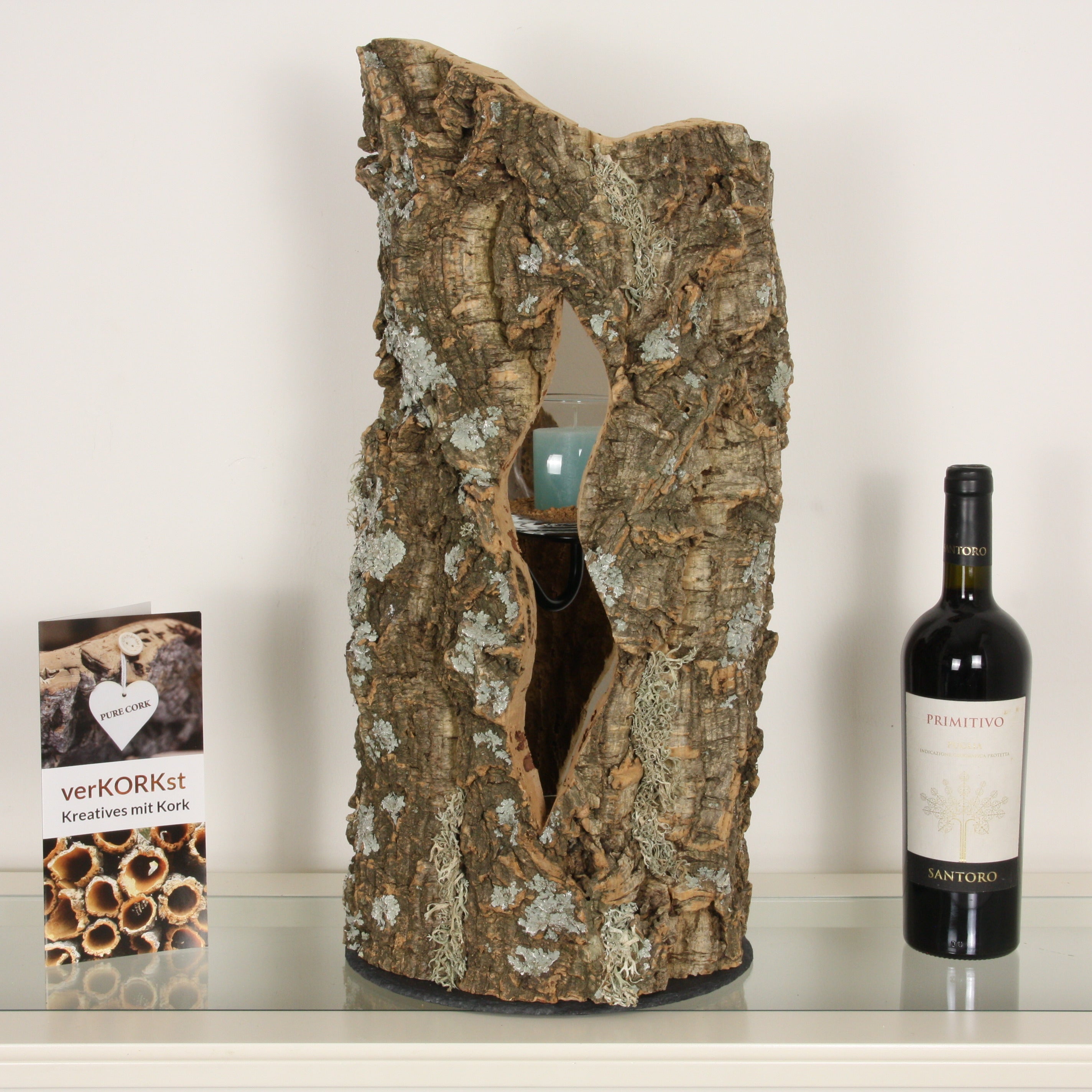 verKORKst Premium Windlicht aus Kork * Teelichthalter Kerzenhalter * rustikale Dekoration * hochwertige Deko Küche Wohnzimmer Terrasse