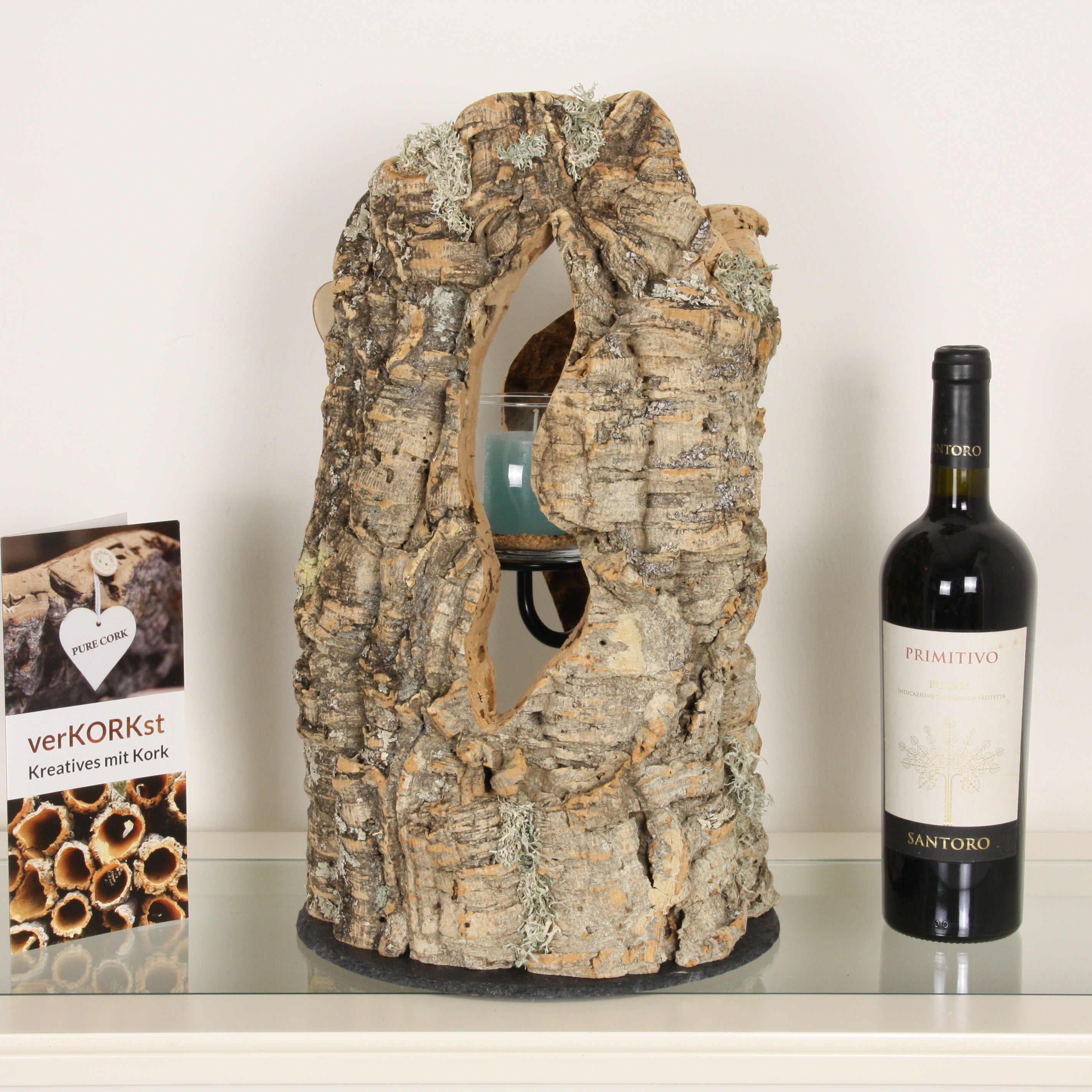 verKORKst Premium Windlicht aus Kork * Teelichthalter Kerzenhalter * rustikale Dekoration * hochwertige Deko Küche Wohnzimmer Terrasse