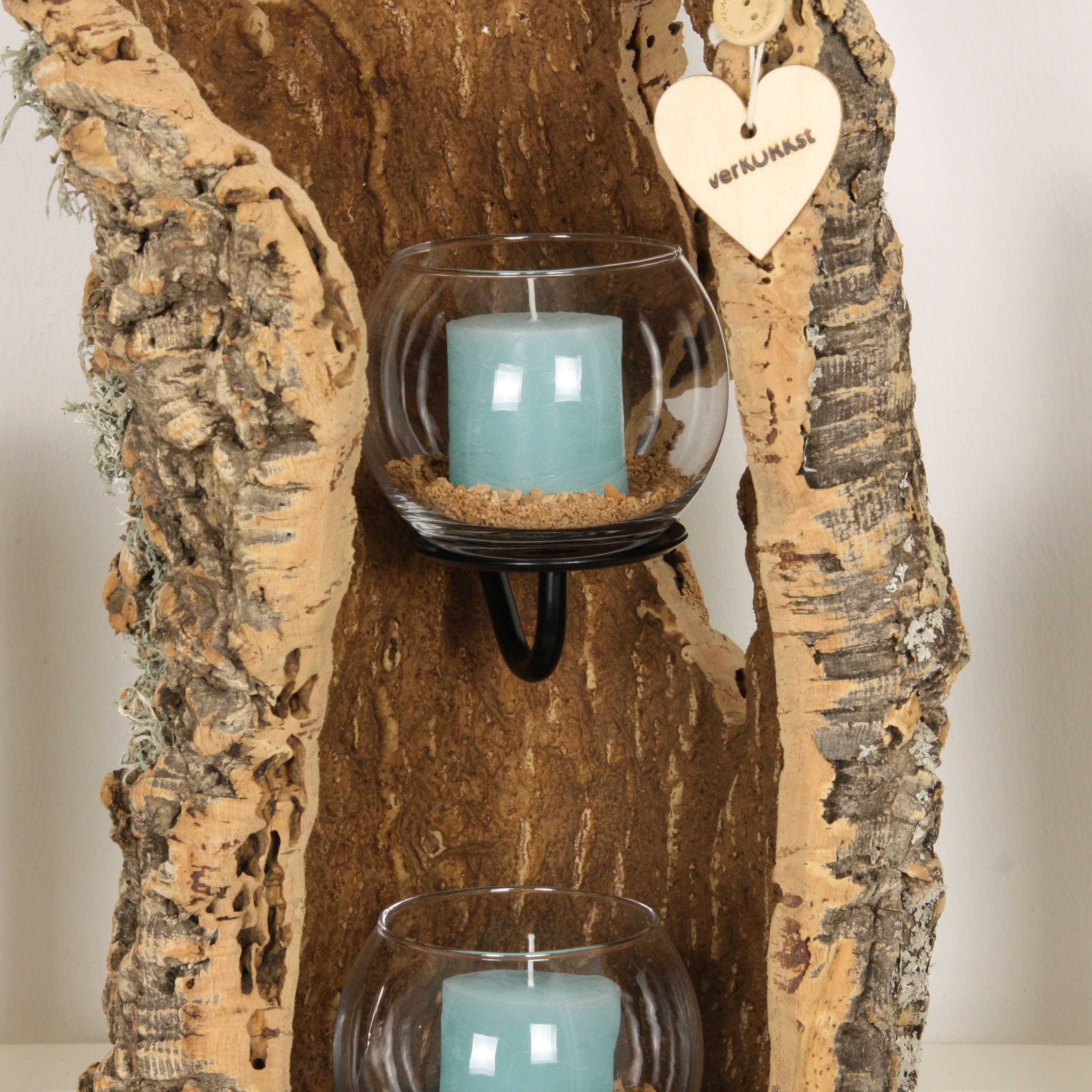 verKORKst Premium Windlicht aus Kork * Teelichthalter Kerzenhalter * rustikale Dekoration * hochwertige Deko Küche Wohnzimmer Terrasse
