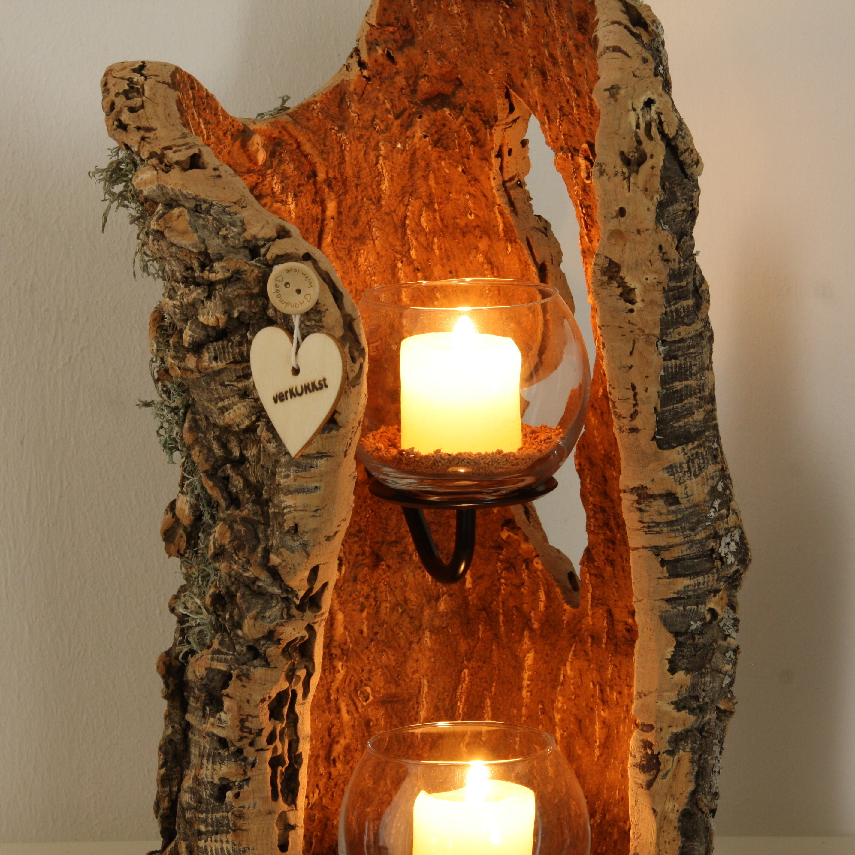 verKORKst Premium Windlicht aus Kork * Teelichthalter Kerzenhalter * rustikale Dekoration * hochwertige Deko Küche Wohnzimmer Terrasse