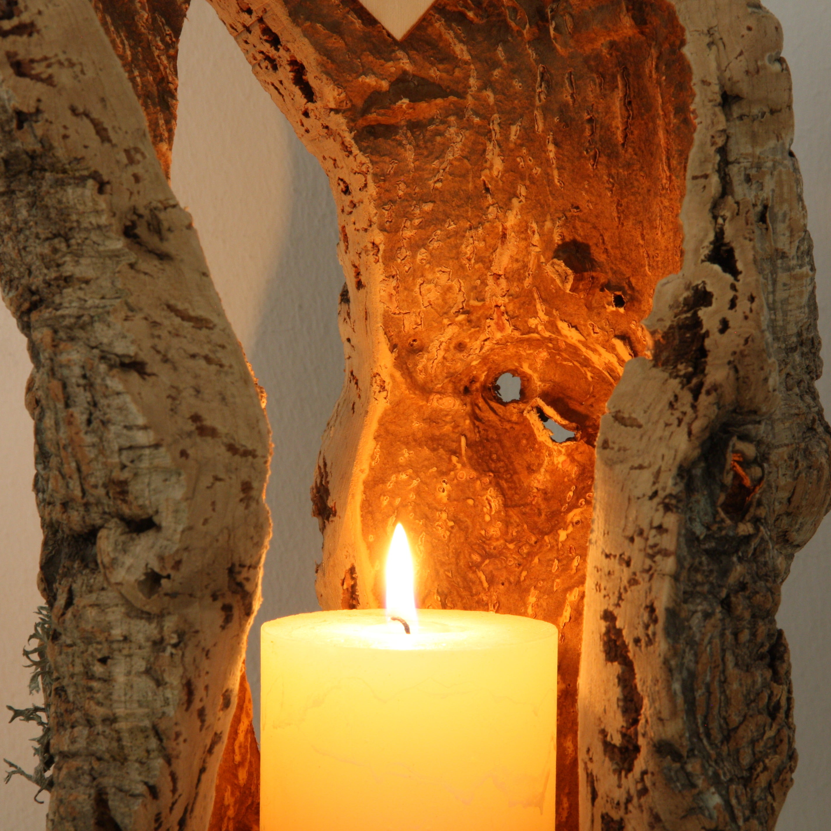verKORKst Premium Windlicht und Tischlampe aus Korkrinde * Tischleuchte * Teelichthalter Kerzenhalter * rustikale Dekoration * handmade * Unikat