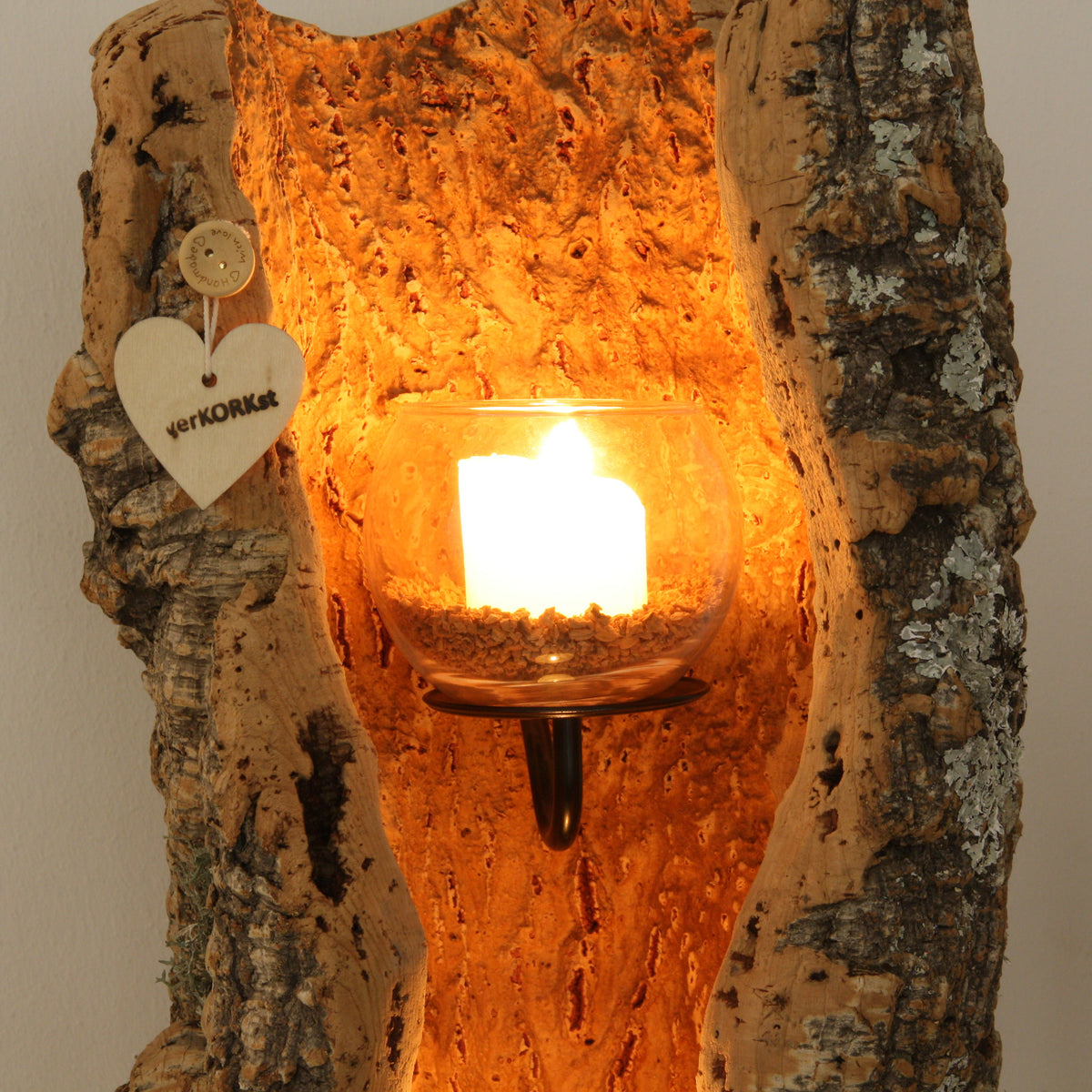 verKORKst premium lantern made of cork * tea light holder candle holder * rustic decoration * high-quality decoration kitchen living room terrace