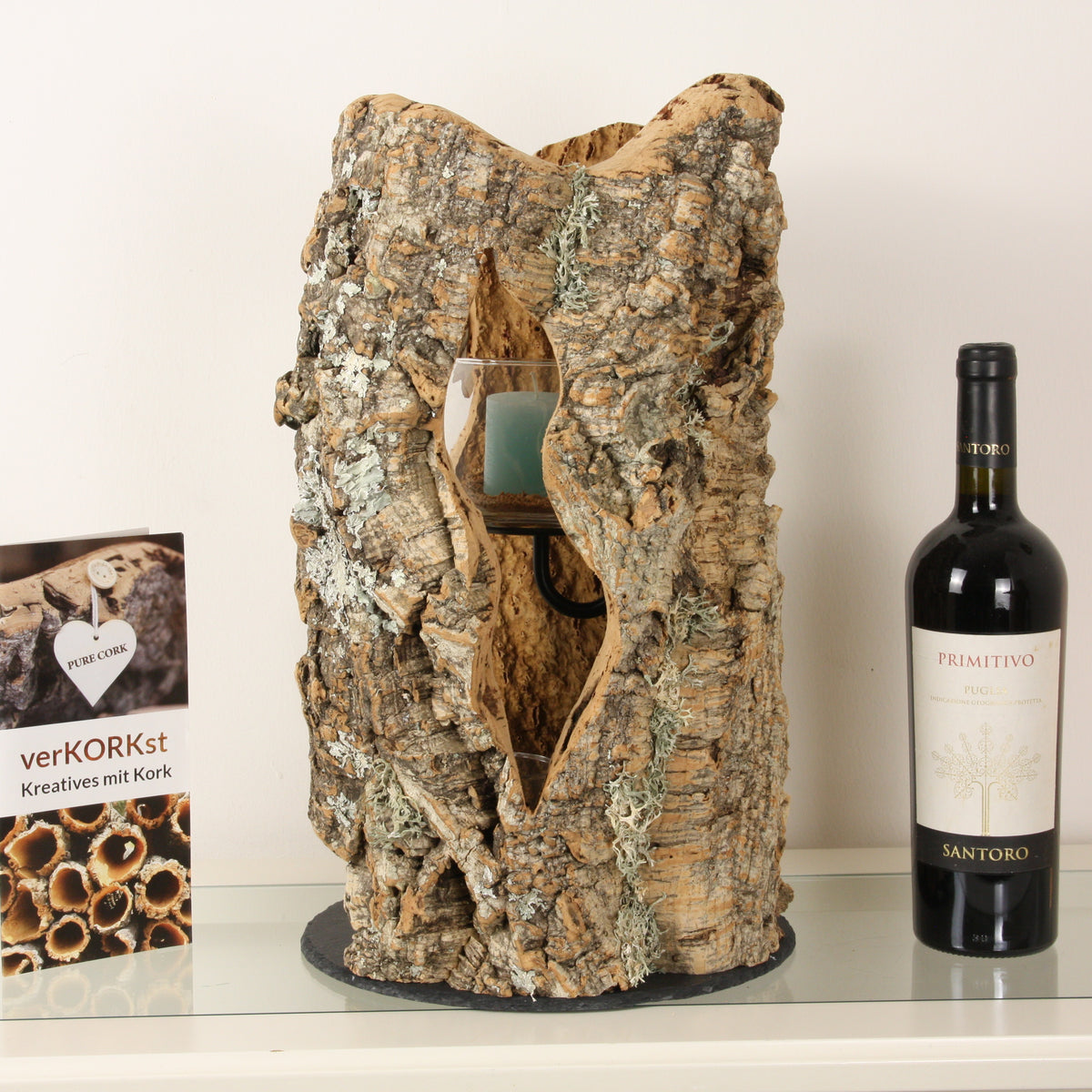 verKORKst premium lantern made of cork * tea light holder candle holder * rustic decoration * high-quality decoration kitchen living room terrace