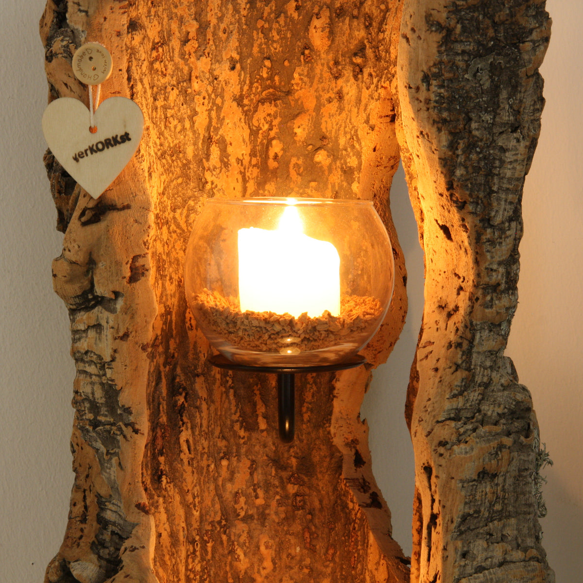 verKORKst premium lantern made of cork * tea light holder candle holder * rustic decoration * high-quality decoration kitchen living room terrace