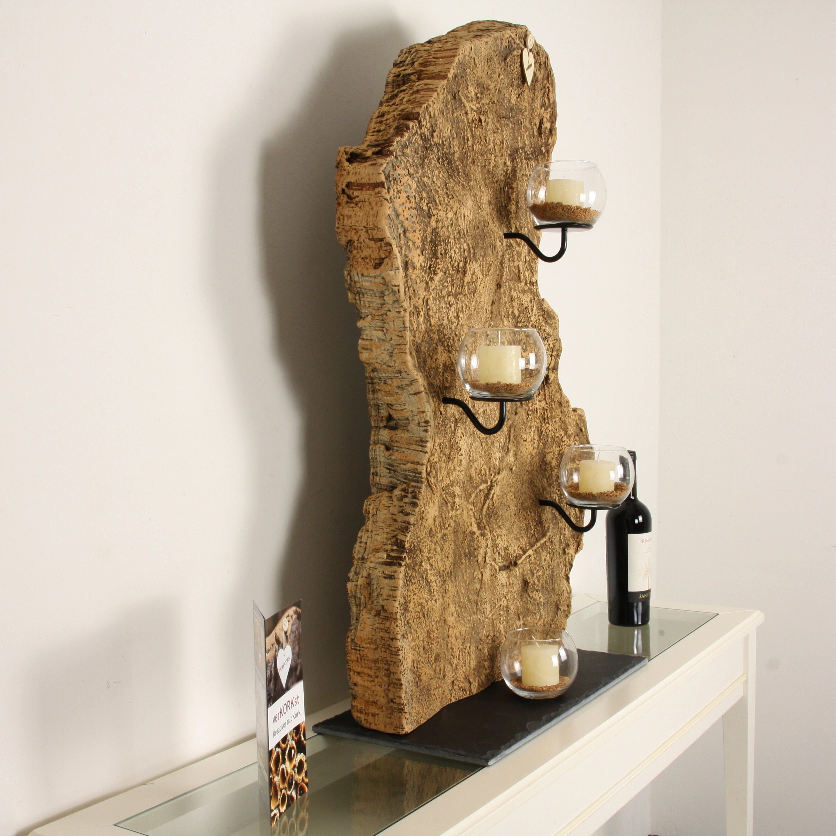 verKORKst Premium Windlicht aus Kork * absolutes Unikat * über 40 Jahre alte Korkrinde * einzigartiger Kerzenständer