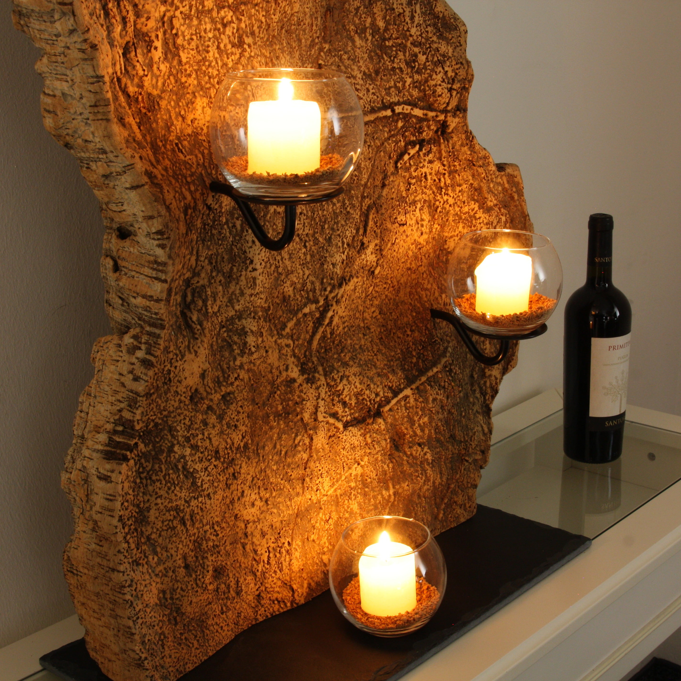 verKORKst Premium Windlicht aus Kork * absolutes Unikat * über 40 Jahre alte Korkrinde * einzigartiger Kerzenständer