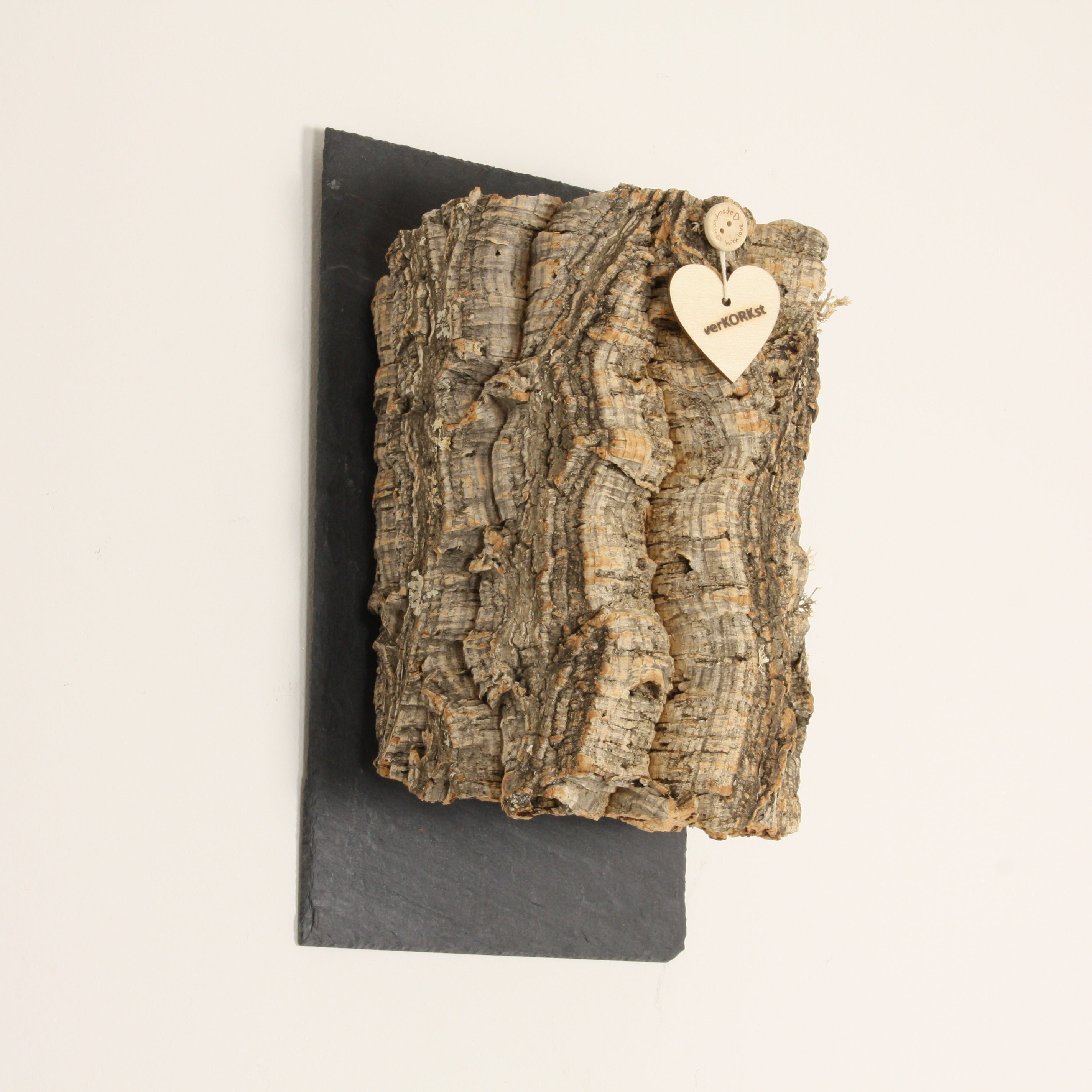 verKORKst Premium Wandlampe aus Korkrinde und Schiefer für Innen- & Außenbereich * IP54 * Exklusive Vintage * Wohnzimmer Terrasse * handmade