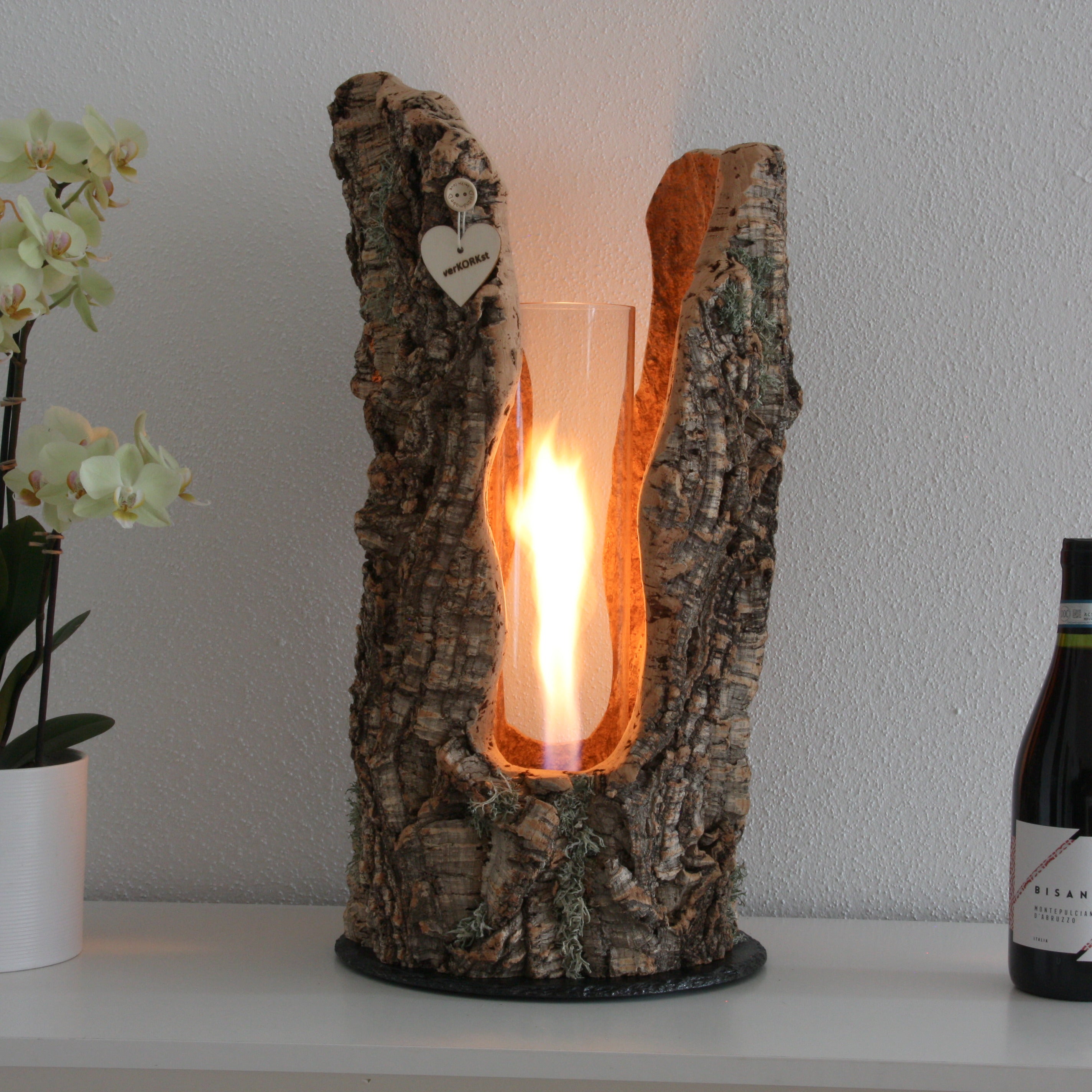 verKORKst Premium Tischfeuer in Korkrinde * Indoor und Outdoor * kein Mindestabstand * Tischfeuer SPIN900 höfats Kempten