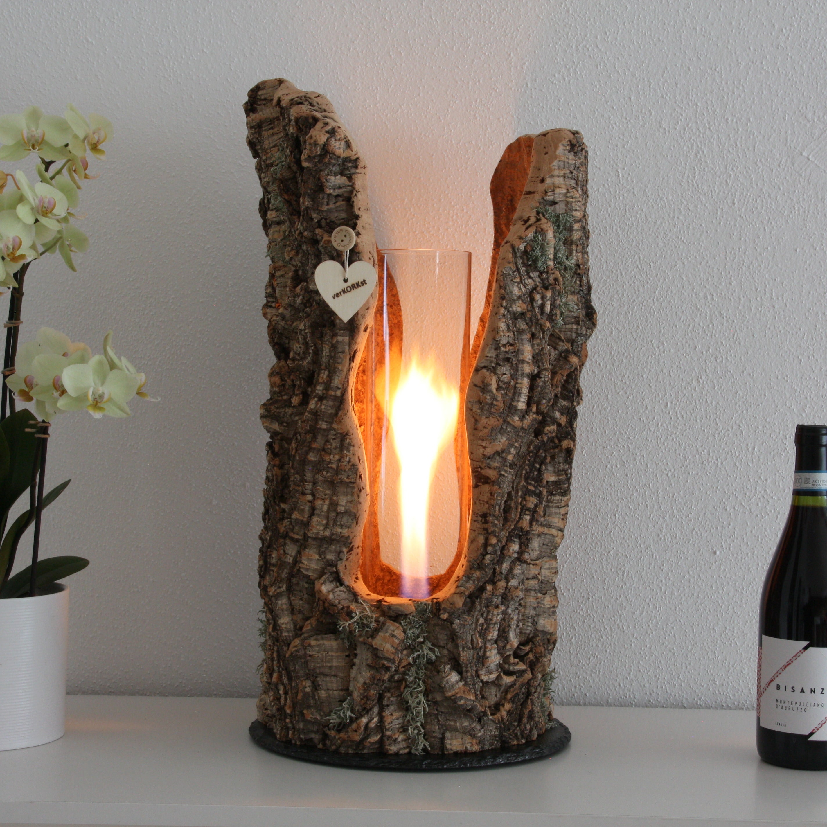 verKORKst Premium Tischfeuer in Korkrinde * Indoor und Outdoor * kein Mindestabstand * Tischfeuer SPIN900 höfats Kempten