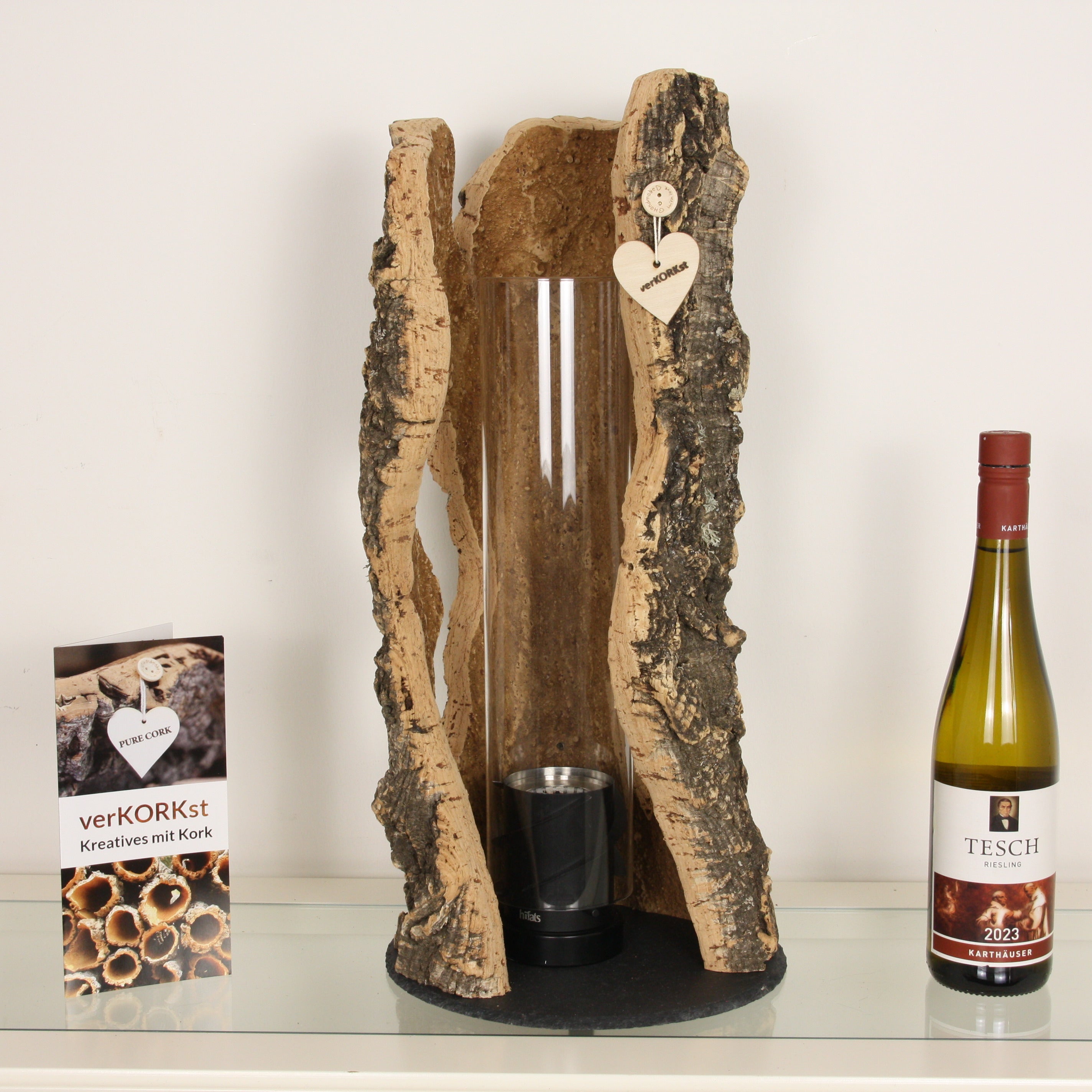 verKORKst Premium Table Fire in Cork Bark * various models and sizes * Indoor and Outdoor * no minimum distance * Table Fire SPIN900/SPIN1200 höfats Kempten