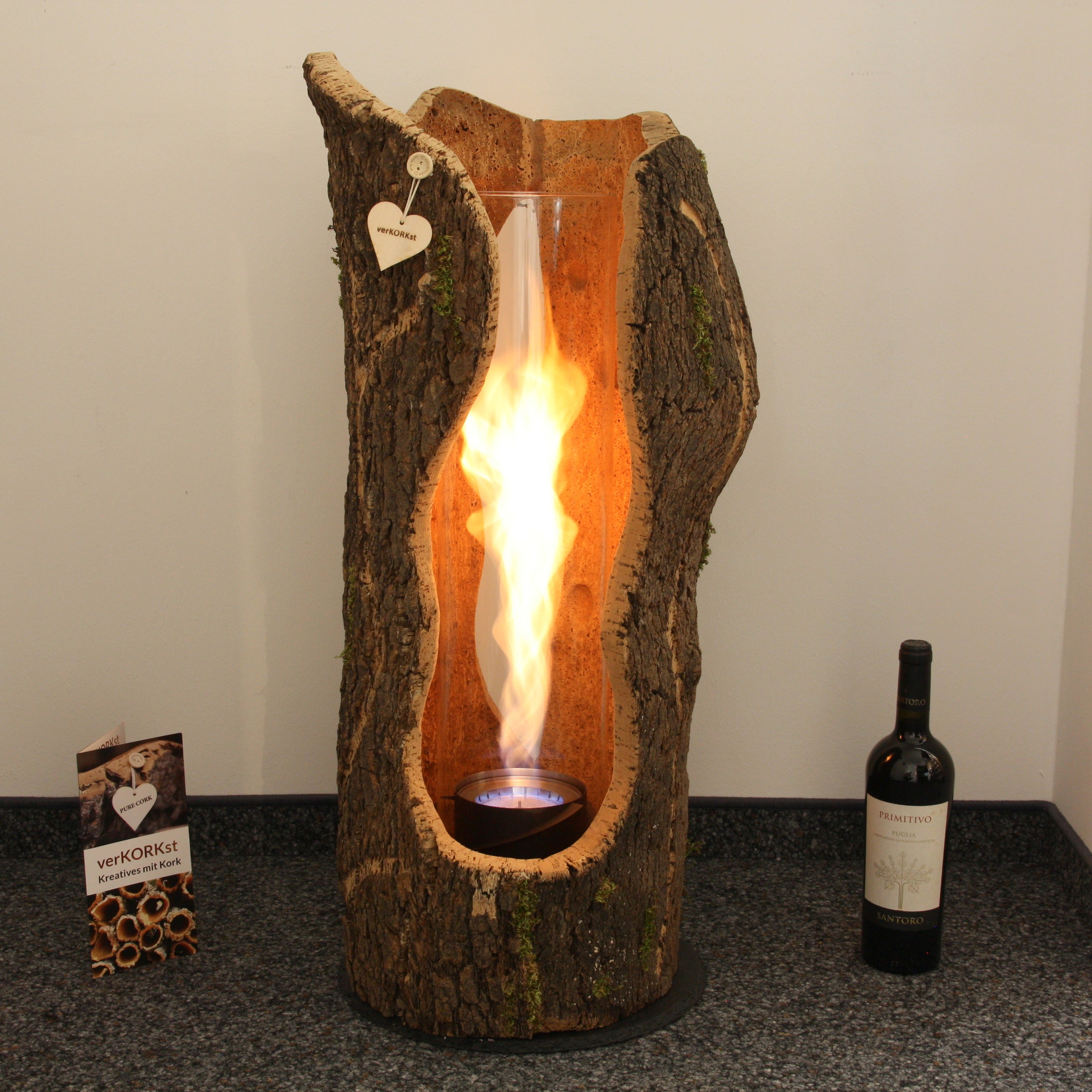 verKORKst Premium Table Fire in Cork Bark * various models and sizes * Indoor and Outdoor * no minimum distance * Table Fire SPIN900/SPIN1200 höfats Kempten