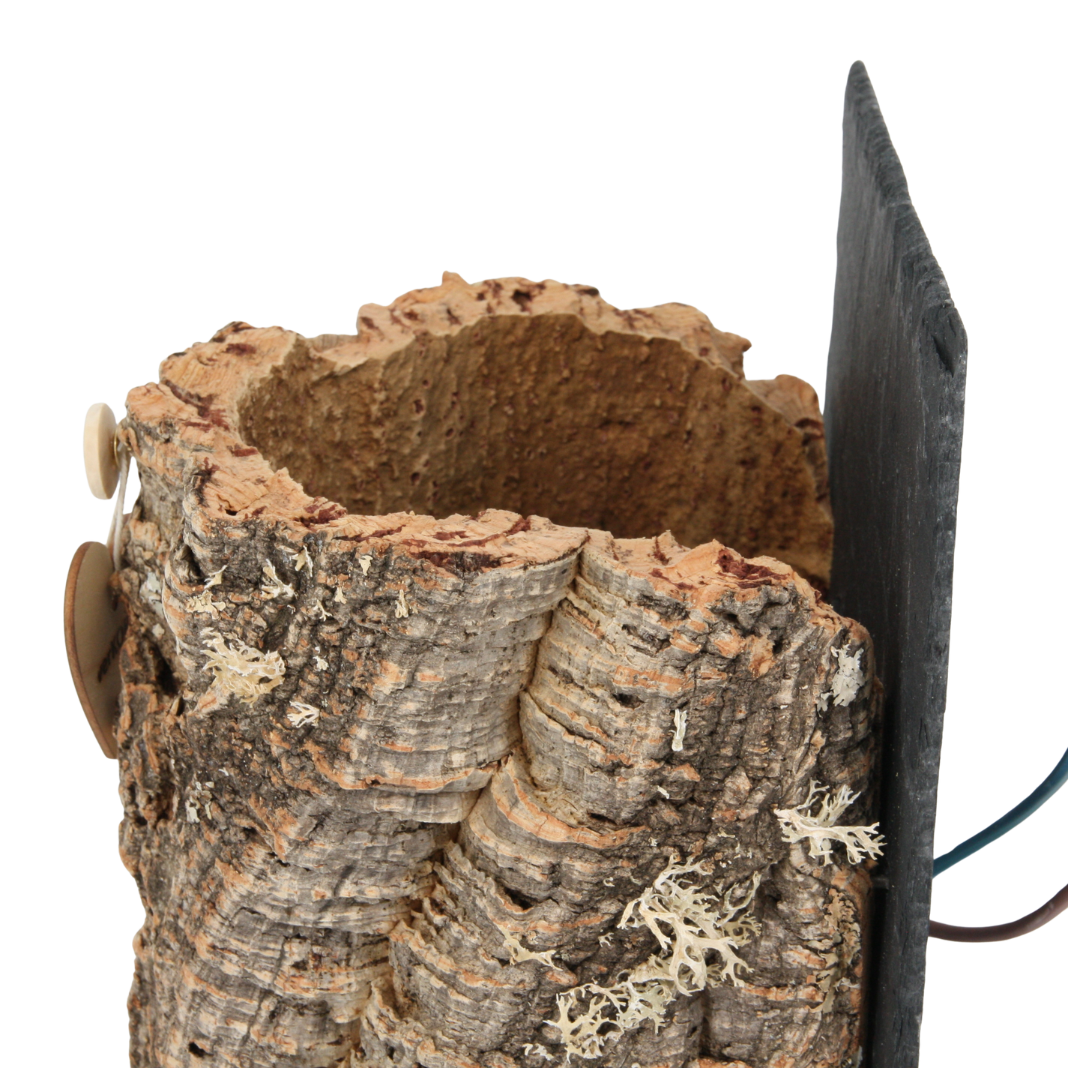 verKORKst Premium Wandlampe aus Korkrinde und Schiefer für Innen- & Außenbereich * IP54 * Exklusive Vintage * Wohnzimmer Terrasse * handmade