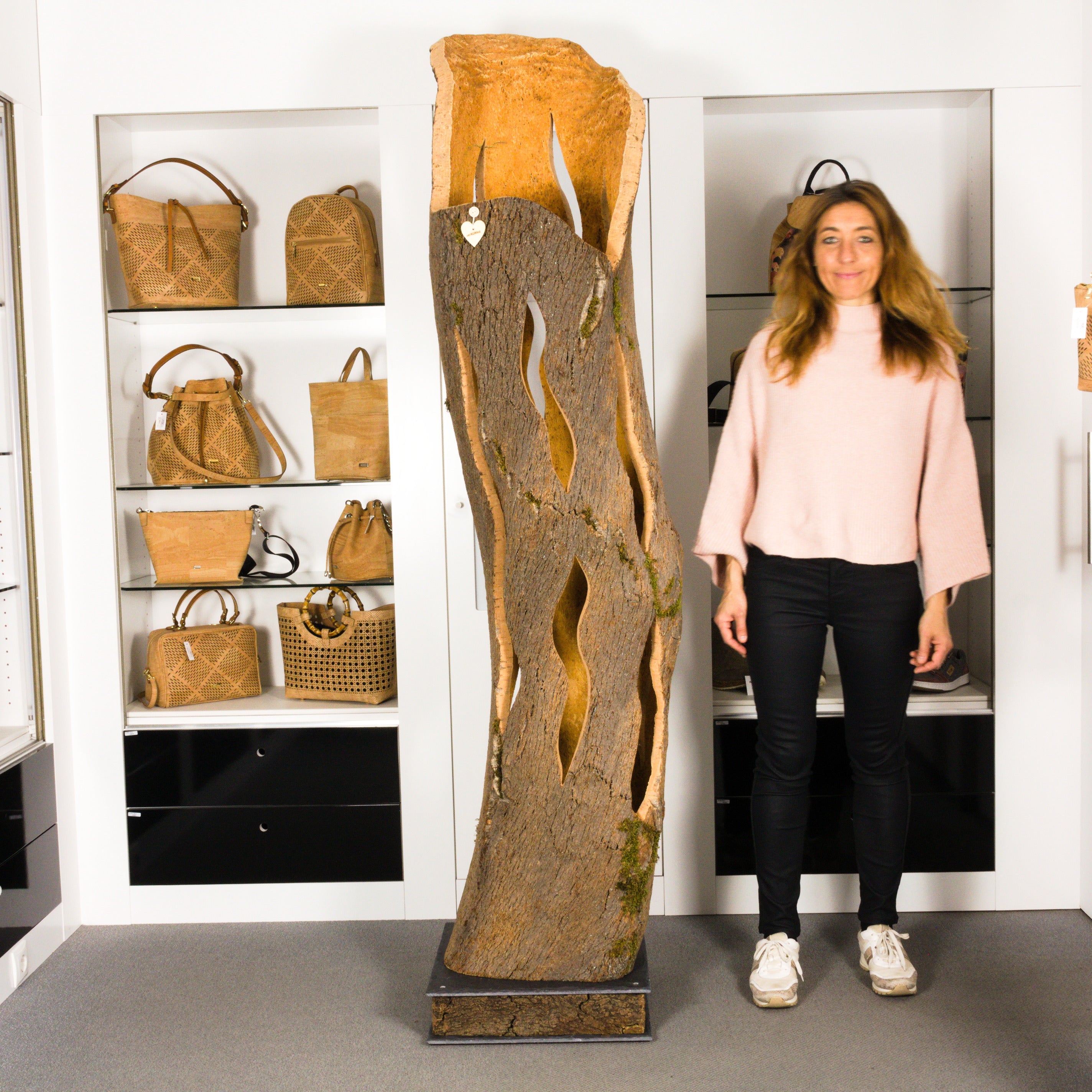 verKORKst Premium Stehlampe aus Kork * XXL Wohnzimmerlampe * Vintage Stand LED-Leuchte * handgefertigt in Deutschland