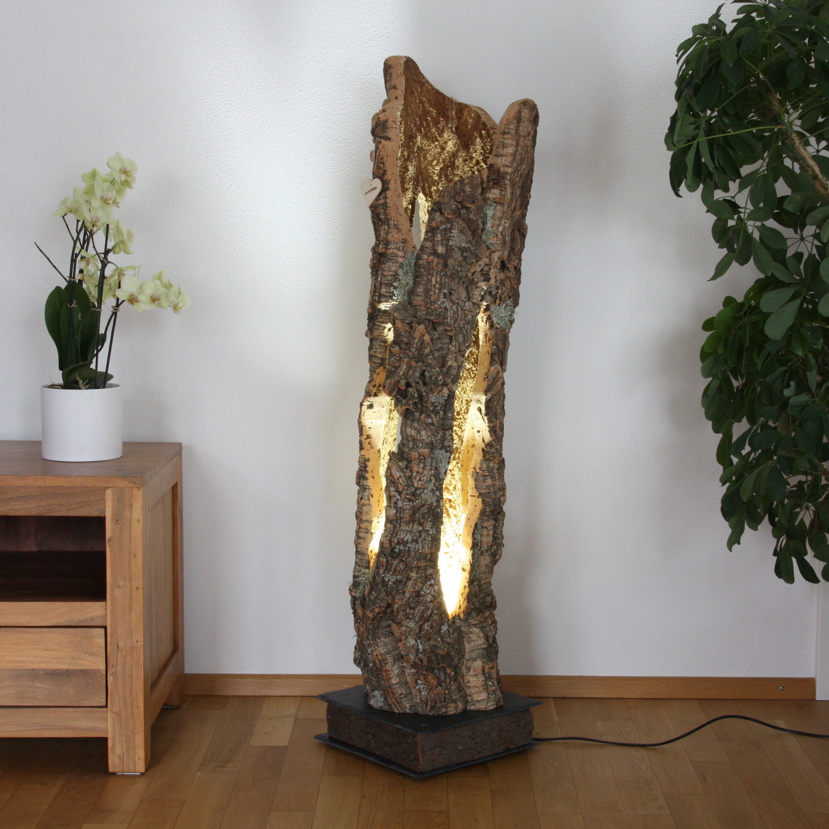 verKORKst Premium Stehlampe aus Kork * hochwertige Holz Wohnzimmerlampe * Vintage Stand LED-Leuchte * handgefertigt in Deutschland