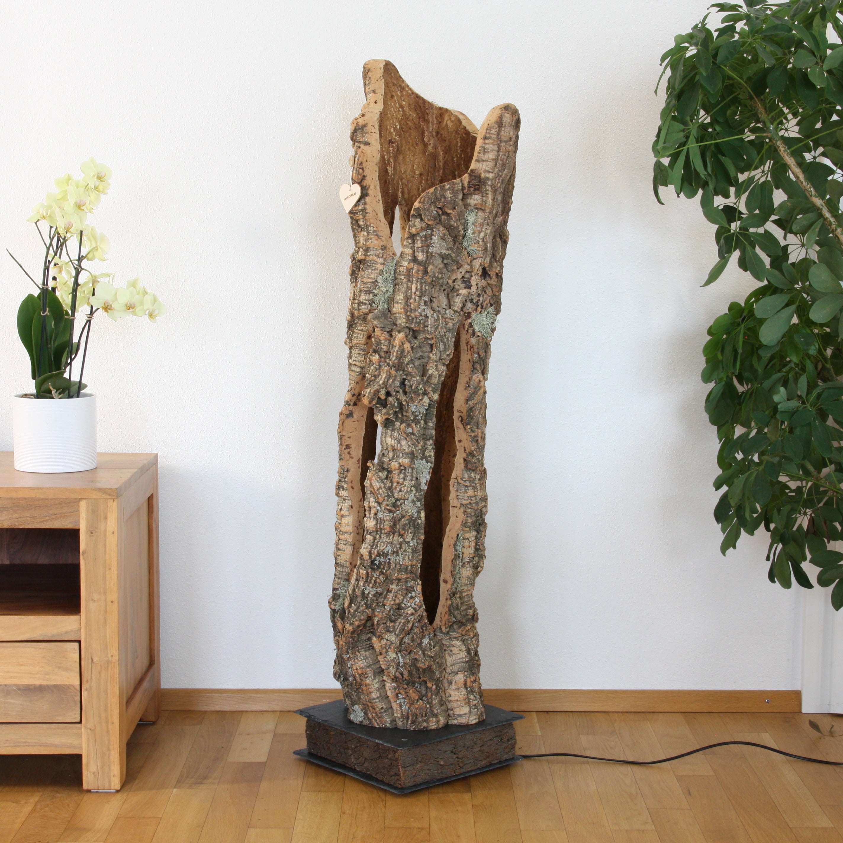 verKORKst Premium Stehlampe aus Kork * hochwertige Holz Wohnzimmerlampe * Vintage Stand LED-Leuchte * handgefertigt in Deutschland