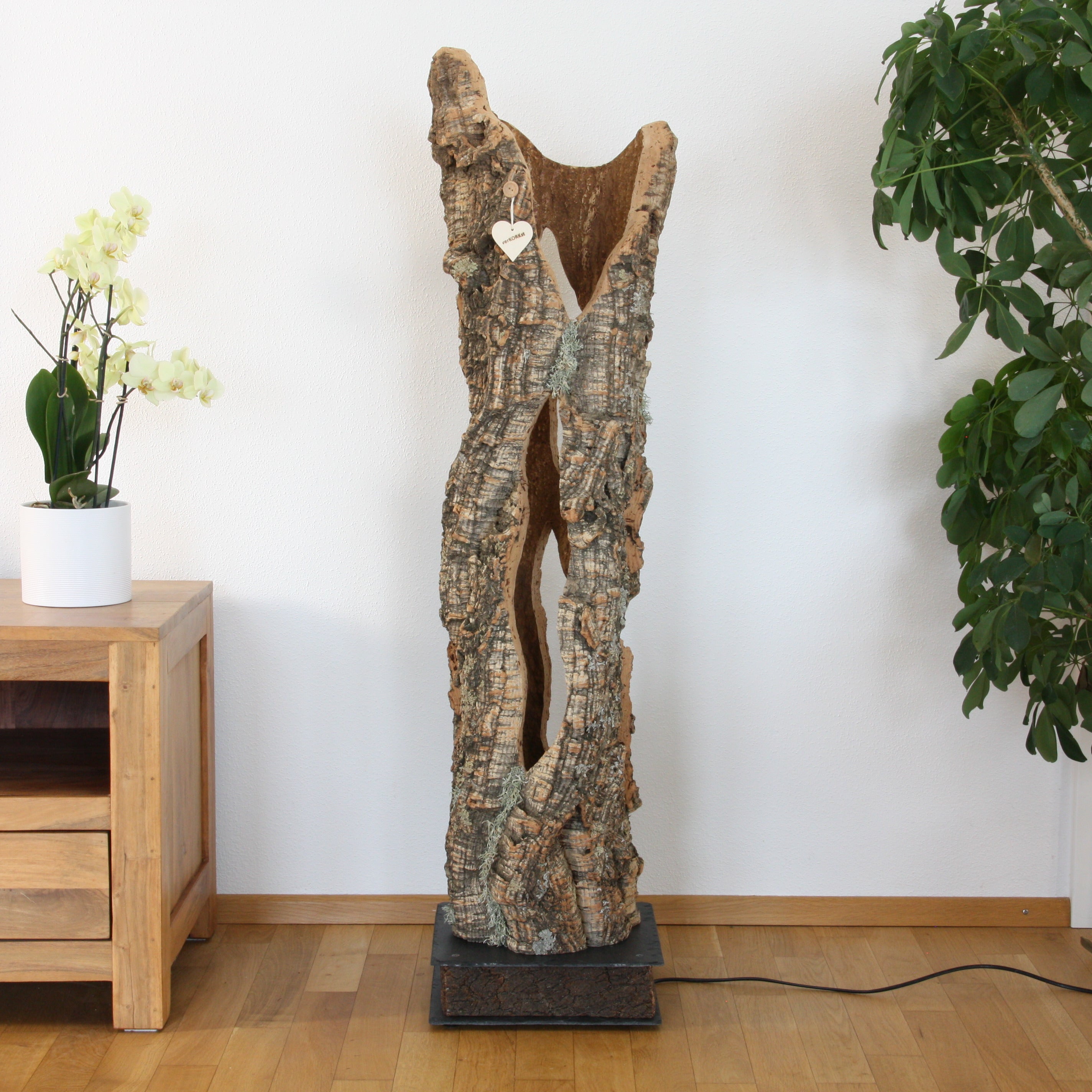 verKORKst Premium Stehlampe aus Kork * hochwertige Holz Wohnzimmerlampe * Vintage Stand LED-Leuchte * handgefertigt in Deutschland