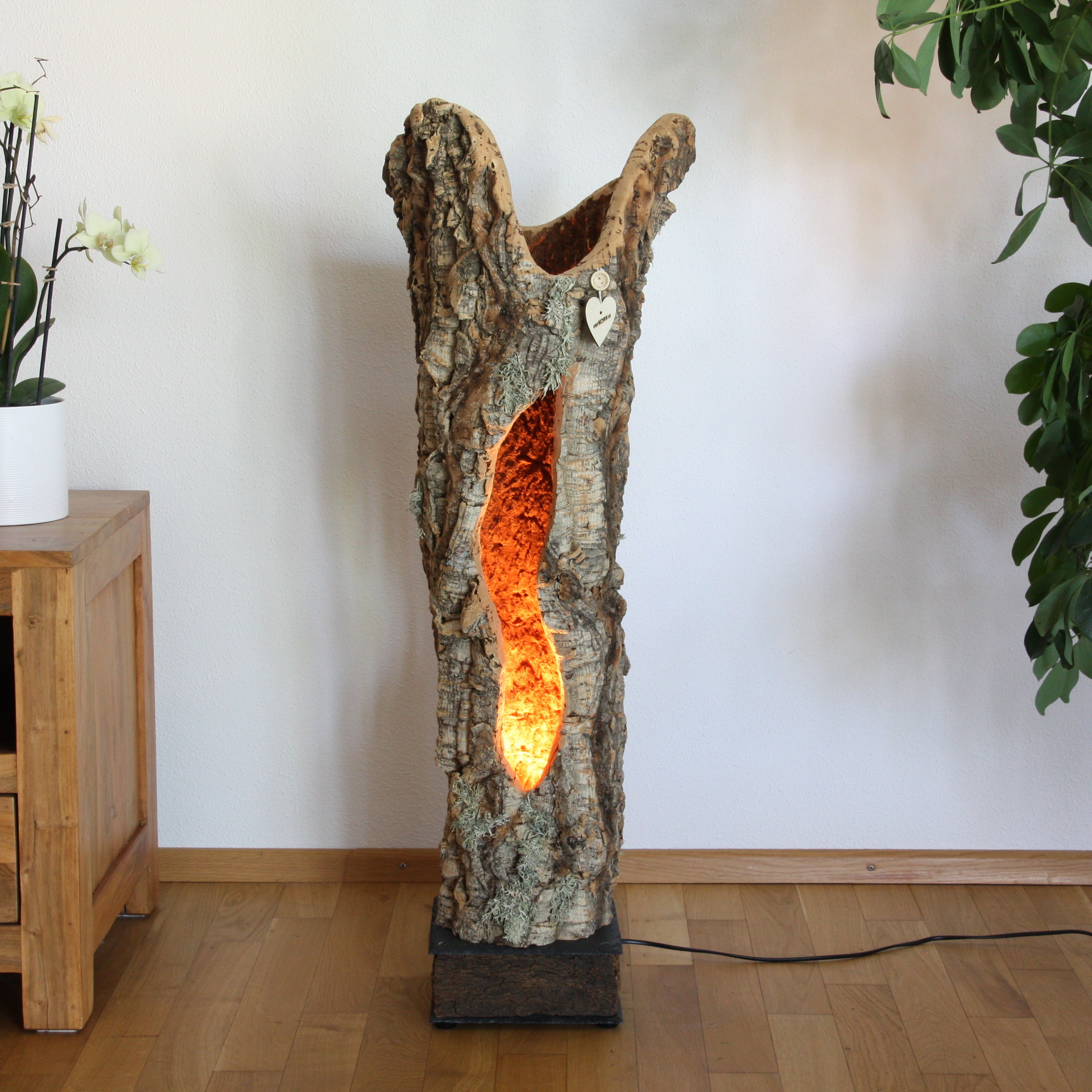 verKORKst Premium Stehlampe aus Kork * hochwertige Holz Wohnzimmerlampe * Vintage Stand LED-Leuchte * handgefertigt in Deutschland