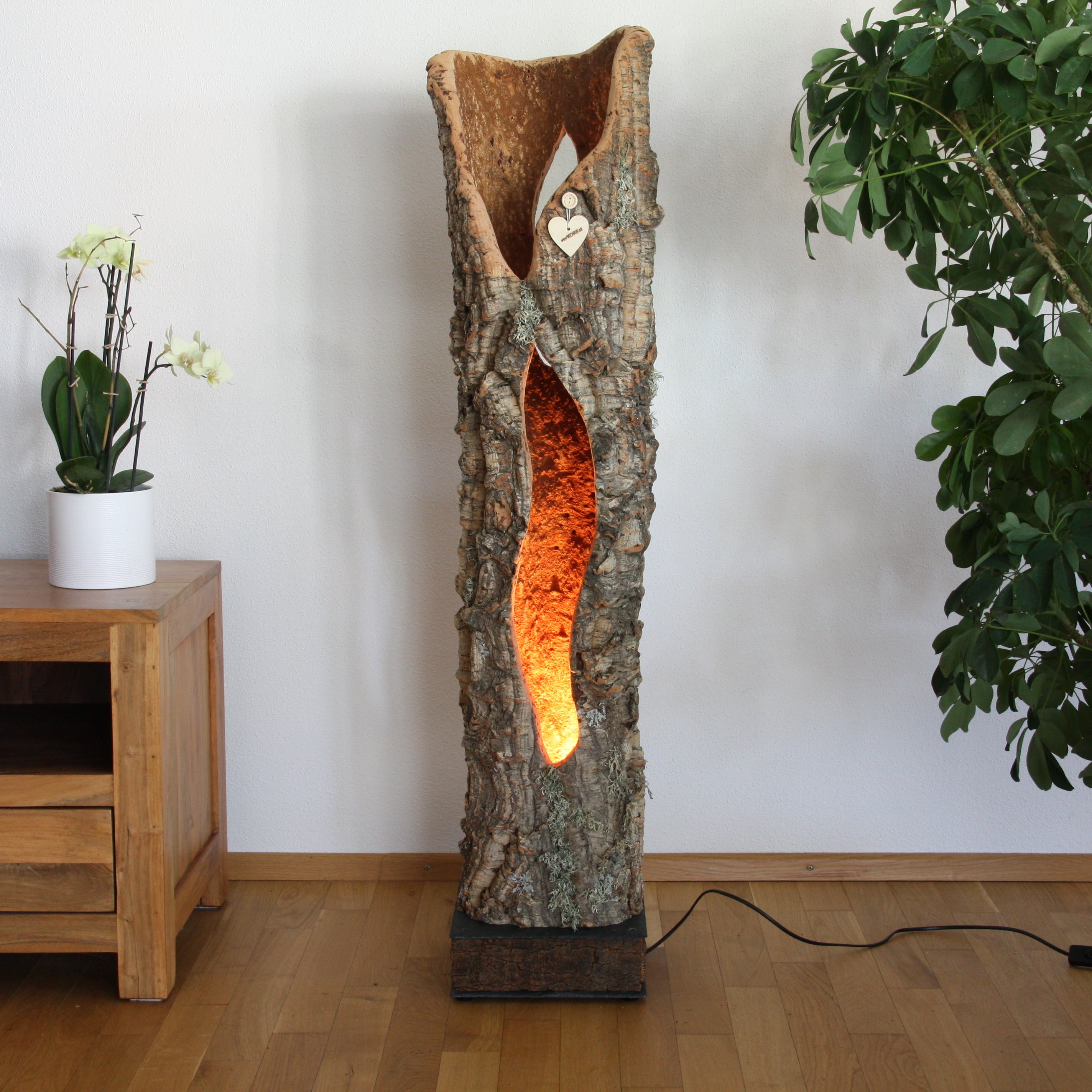 verKORKst Premium Stehlampe aus Kork * hochwertige Holz Wohnzimmerlampe * Vintage Stand LED-Leuchte * handgefertigt in Deutschland