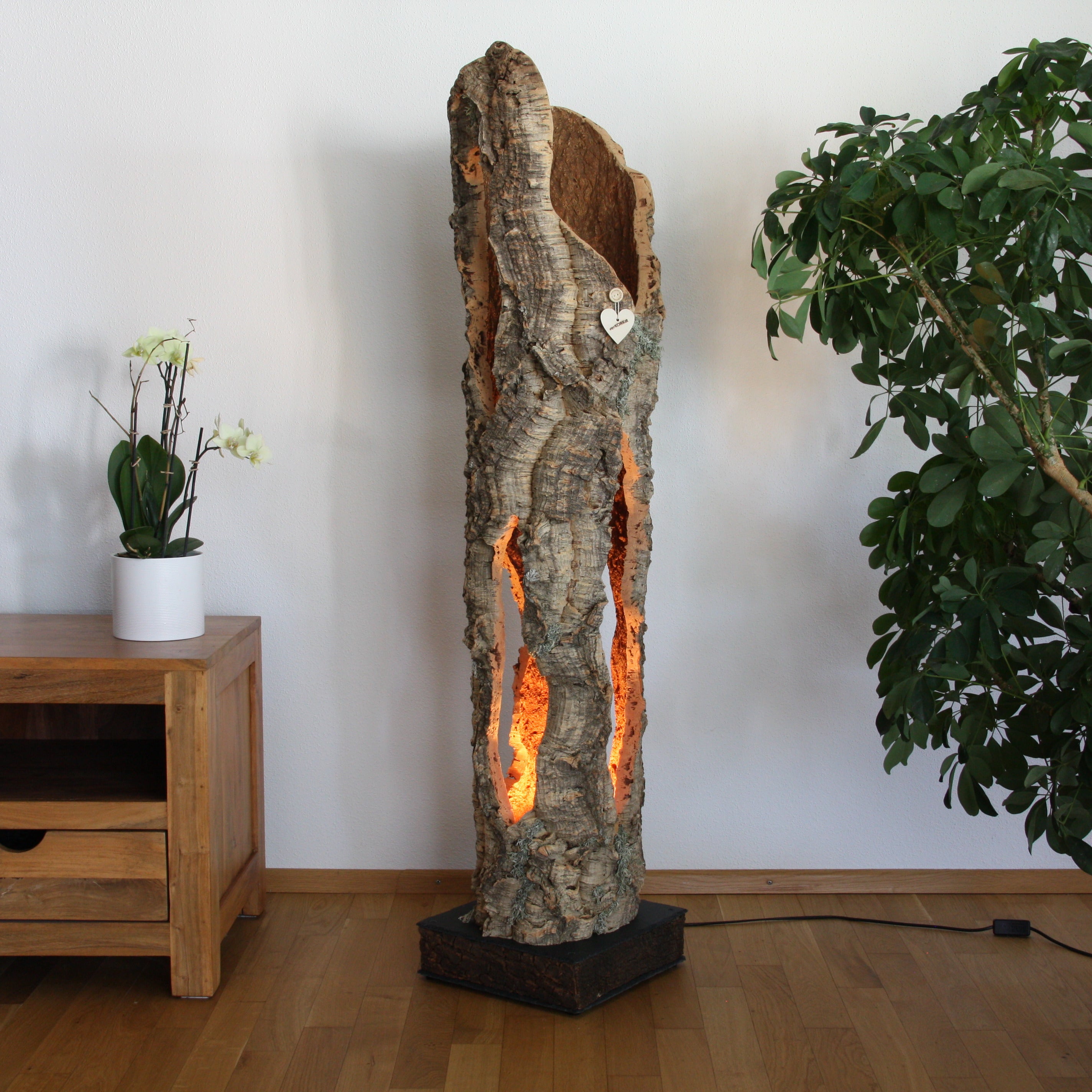 verKORKst Premium Stehlampe aus Kork * hochwertige Holz Wohnzimmerlampe * Vintage Stand LED-Leuchte * handgefertigt in Deutschland