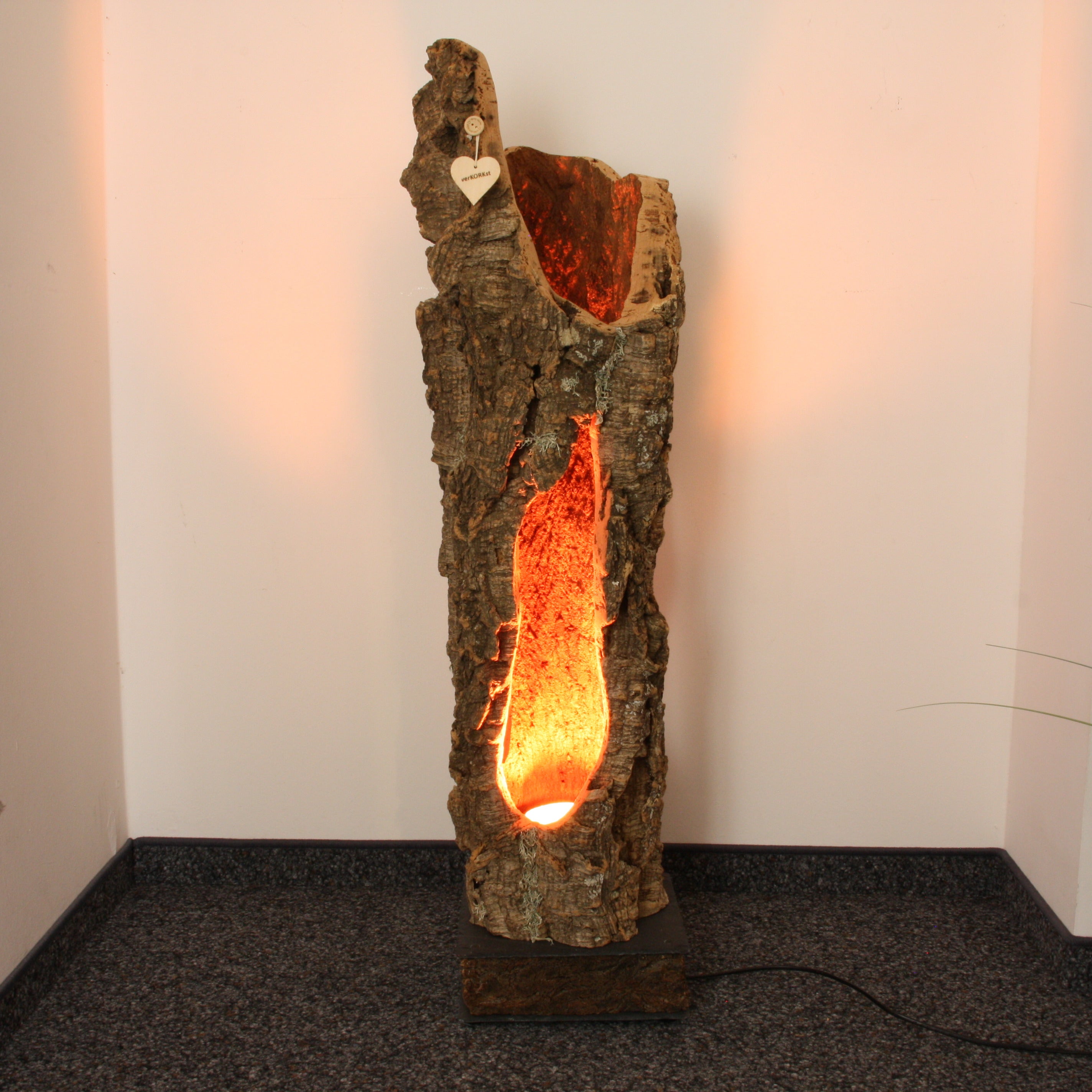 verKORKst Premium Stehlampe aus Kork * hochwertige Holz Wohnzimmerlampe * Vintage Stand LED-Leuchte * handgefertigt in Deutschland