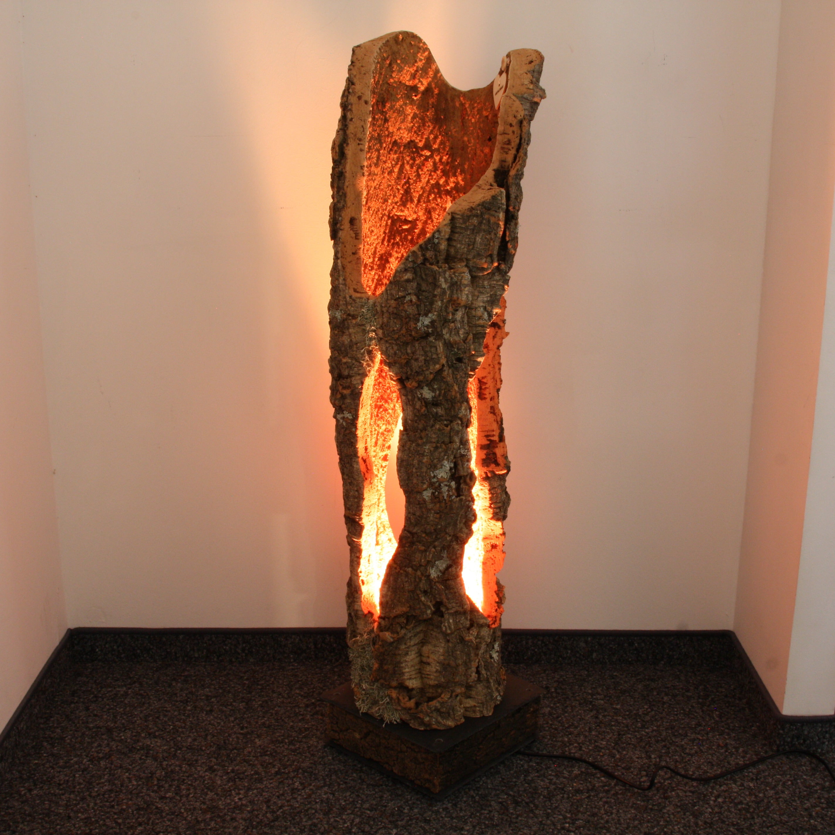 verKORKst Premium Stehlampe aus Kork * hochwertige Holz Wohnzimmerlampe * Vintage Stand LED-Leuchte * handgefertigt in Deutschland