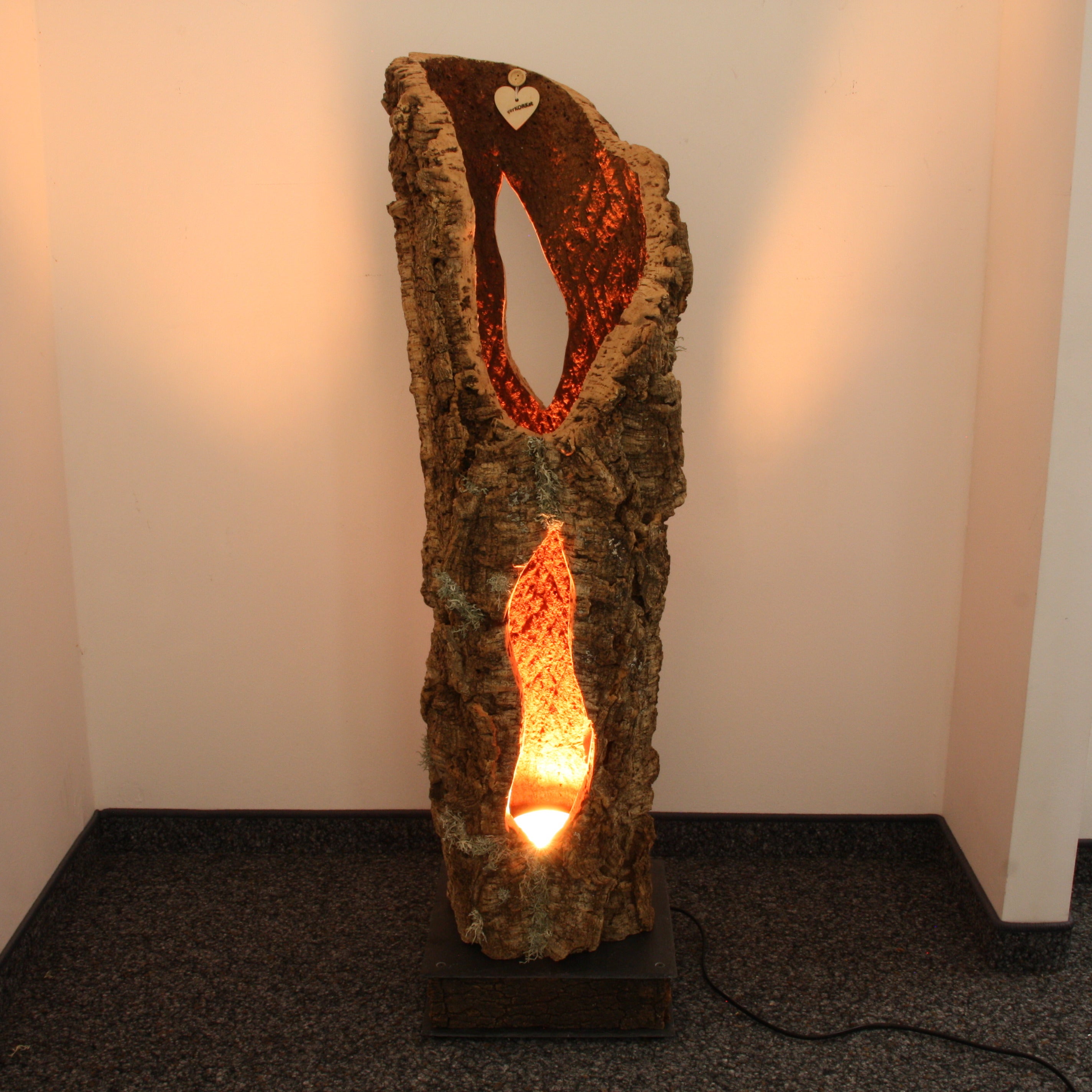 verKORKst Premium Stehlampe aus Kork * hochwertige Holz Wohnzimmerlampe * Vintage Stand LED-Leuchte * handgefertigt in Deutschland