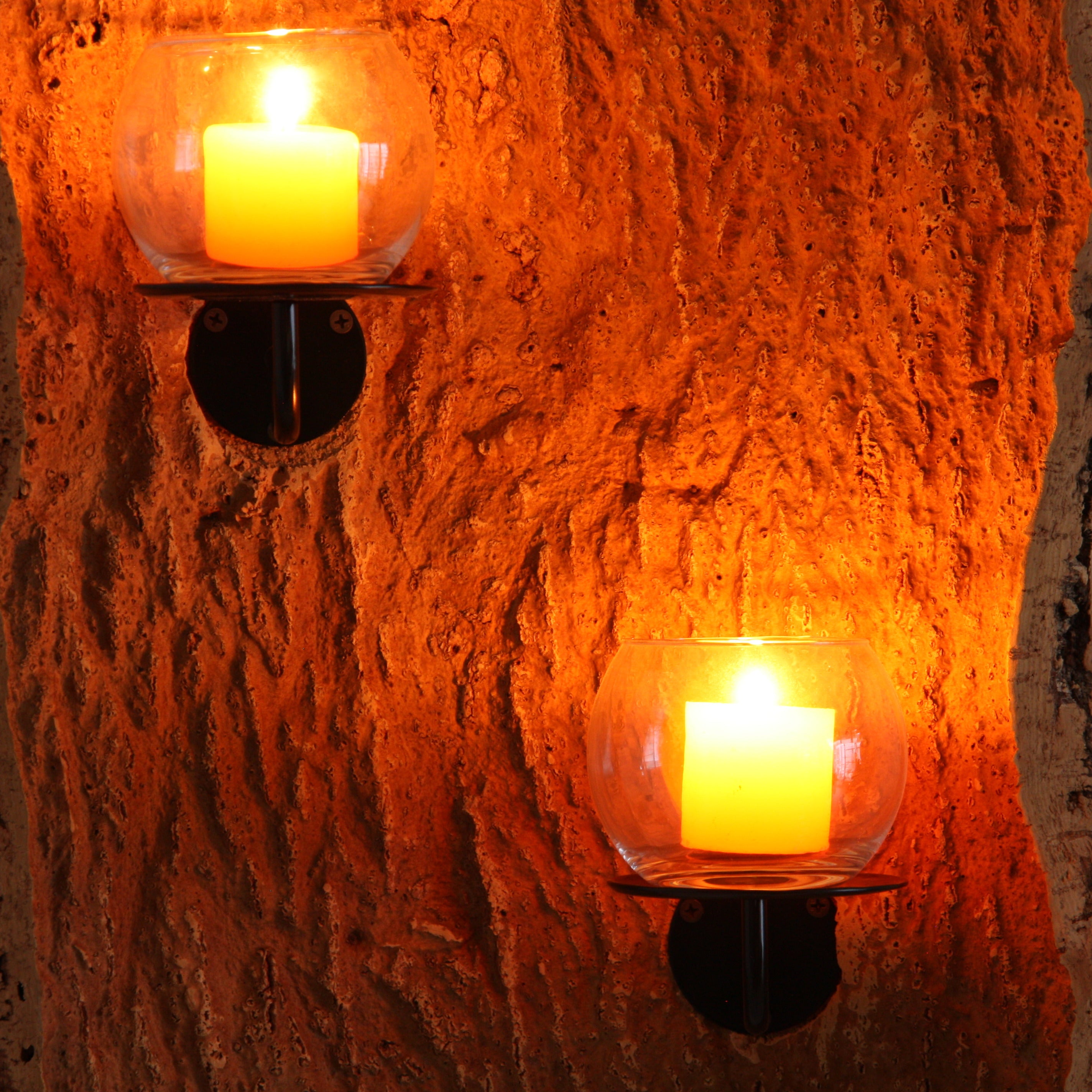 verKORKst Premium Wandkerzenhalter aus Korkrinde für Innen- & Außenbereich * rustikale Wanddekoration * Exklusiver Vintage Wand Kerzenhalter * handgefertigt in Deutschland