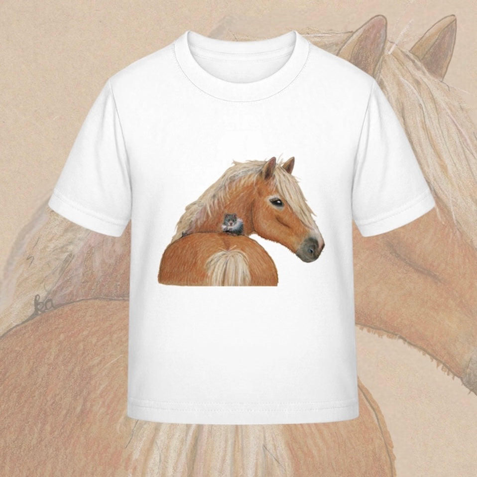 Kinder T-Shirt * Print Vorderseite Pferd * weiß * T-Shirt * regarts.de * 100% Baumwolle