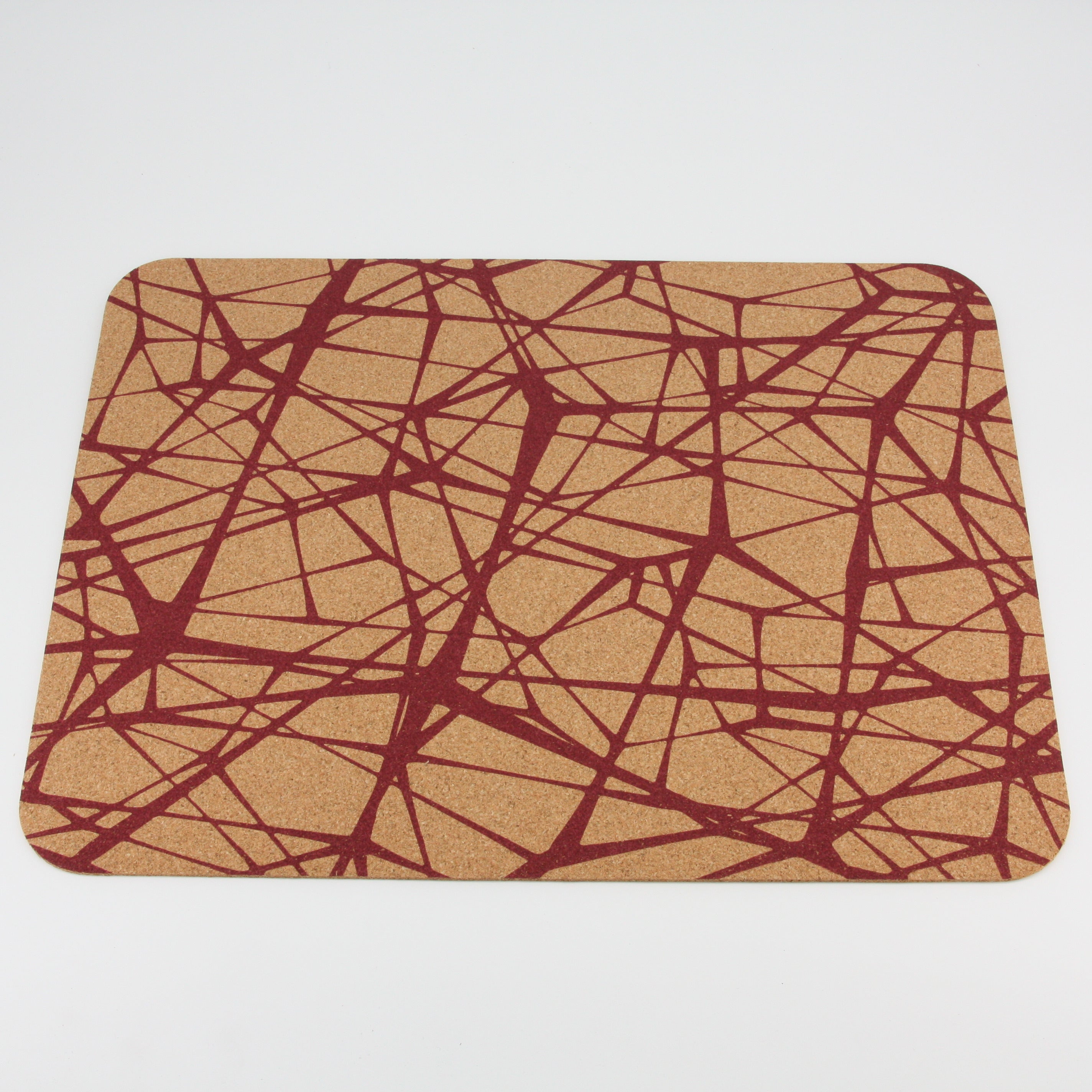 verKORKst Premium Kork Tischsets * Design Abstrakt rot * Set 4 Stück * Premium Qualität * hitzebeständig * abwaschbar * antiseptisch * made in Portugal