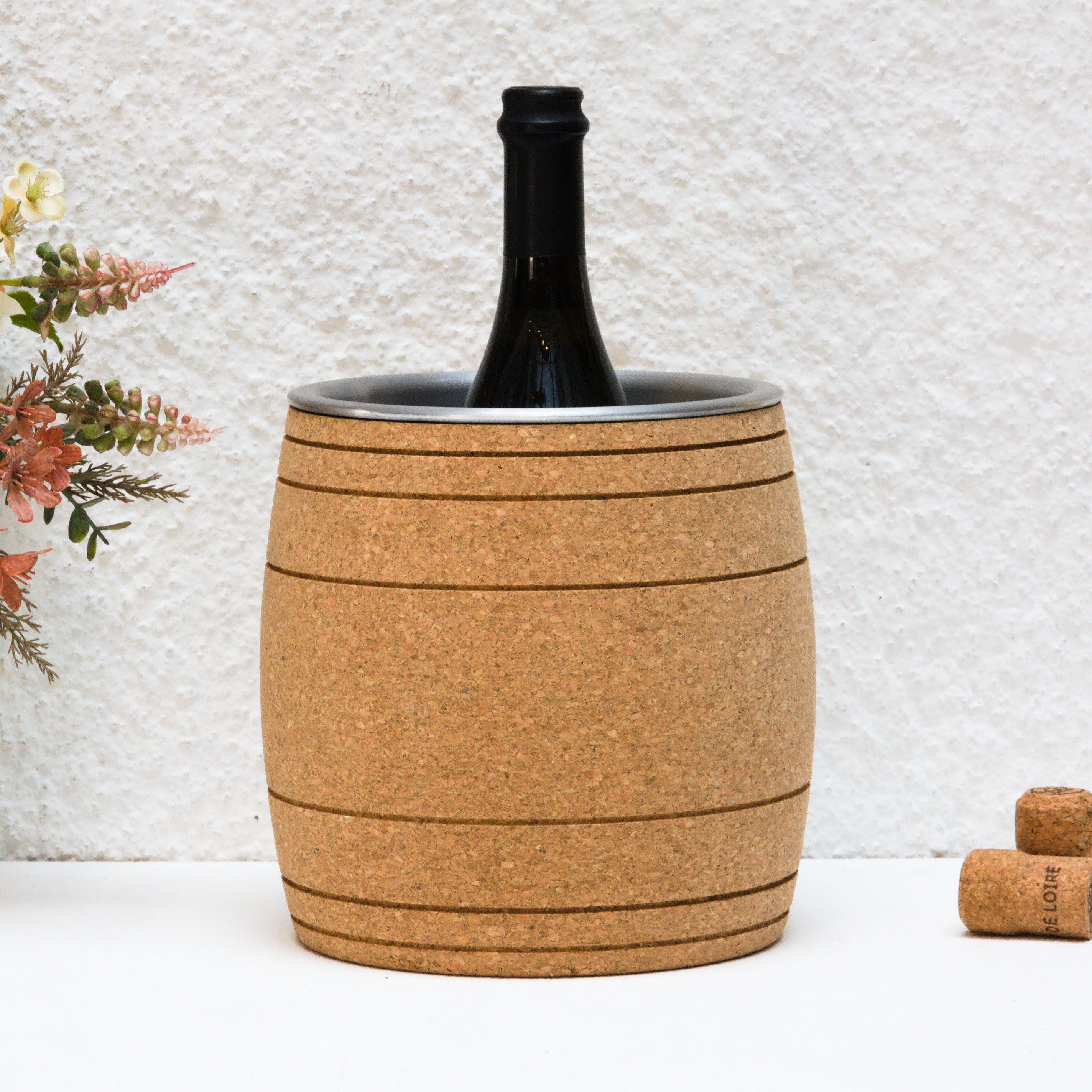 verKORKst Premium Weinkühler Sektkühler aus Kork * Vintage Flaschenkühler für Champagner, Wein, Sekt, Prosecco * Esstisch, Bar, Garten