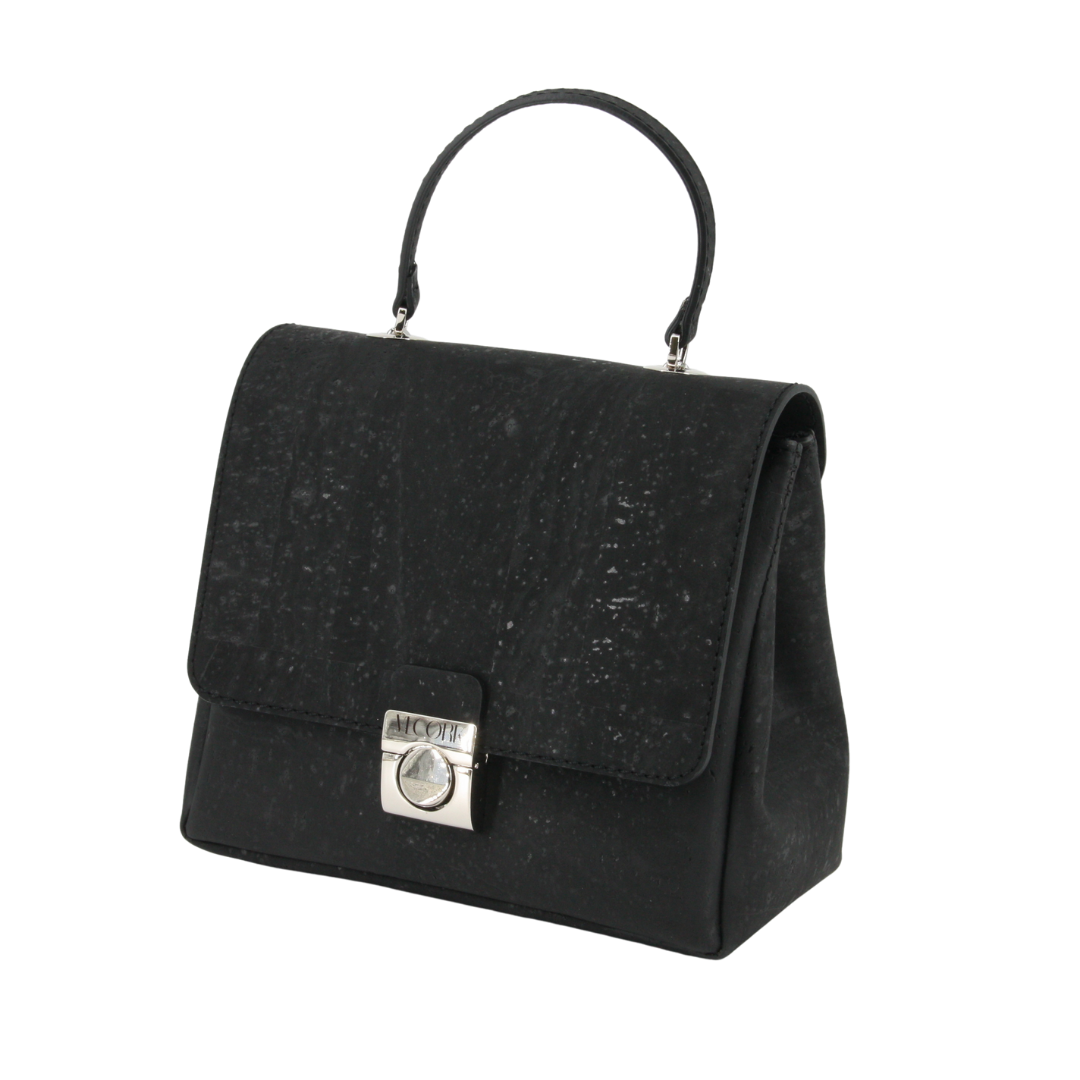 Kork Handtasche * high-end Qualität * schwarz * in 2 Formate verwandelbar * Individuell einstellbare Kettenlänge * Umhängetasche für Frauen * Crossbody * handmade in Portugal