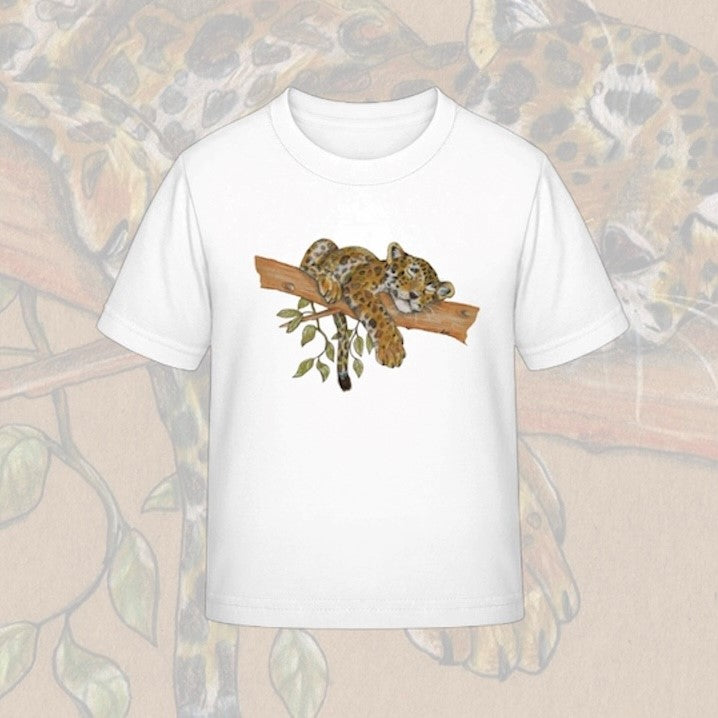 Kinder T-Shirt * Print Vorderseite Leopard * weiß * T-Shirt * regarts.de * 100% Baumwolle