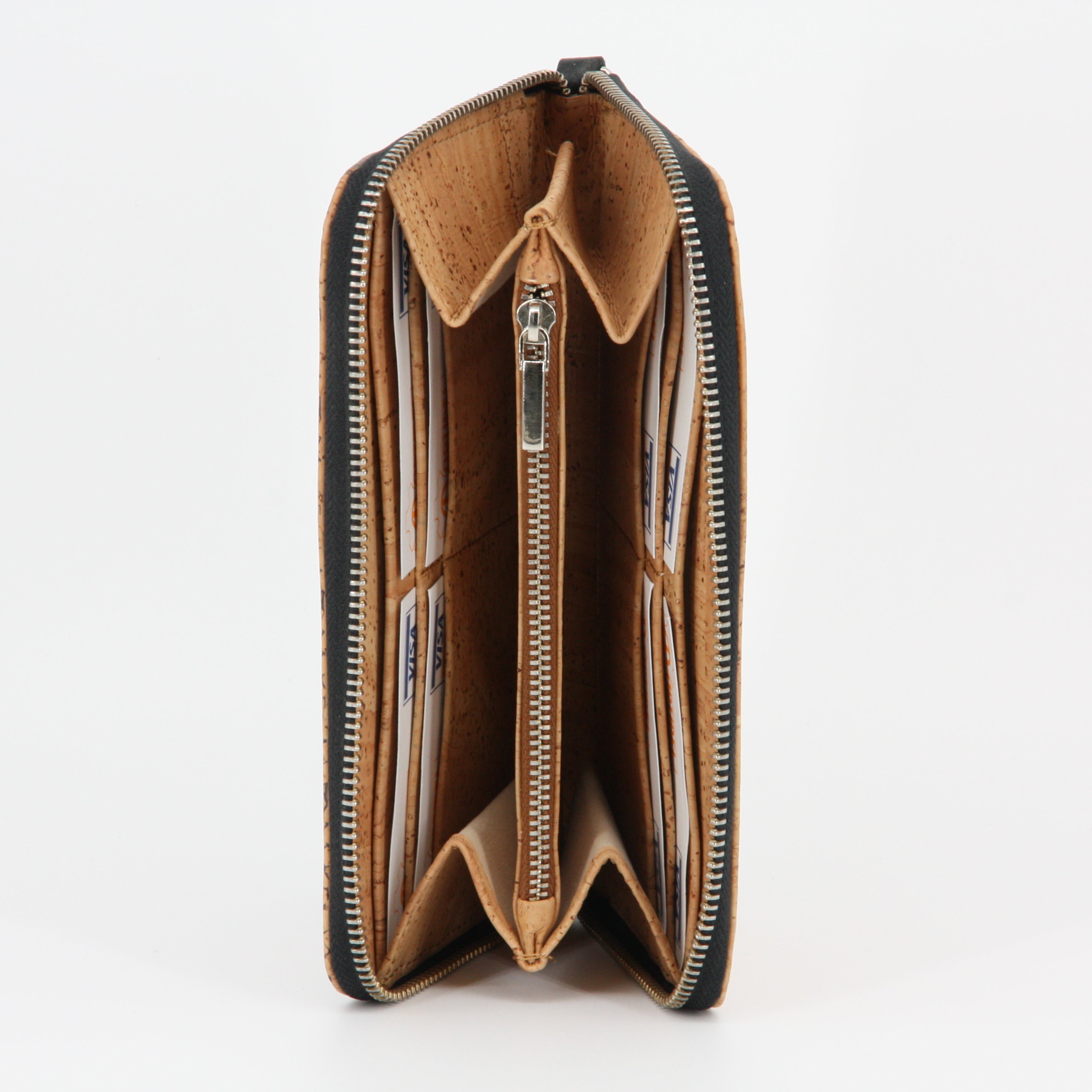 Kork Damen Geldbörse * high-end Qualität * Farbe braun mit Muster * Frauen Portemonnaie * handmade in Portugal * Marke Artipel