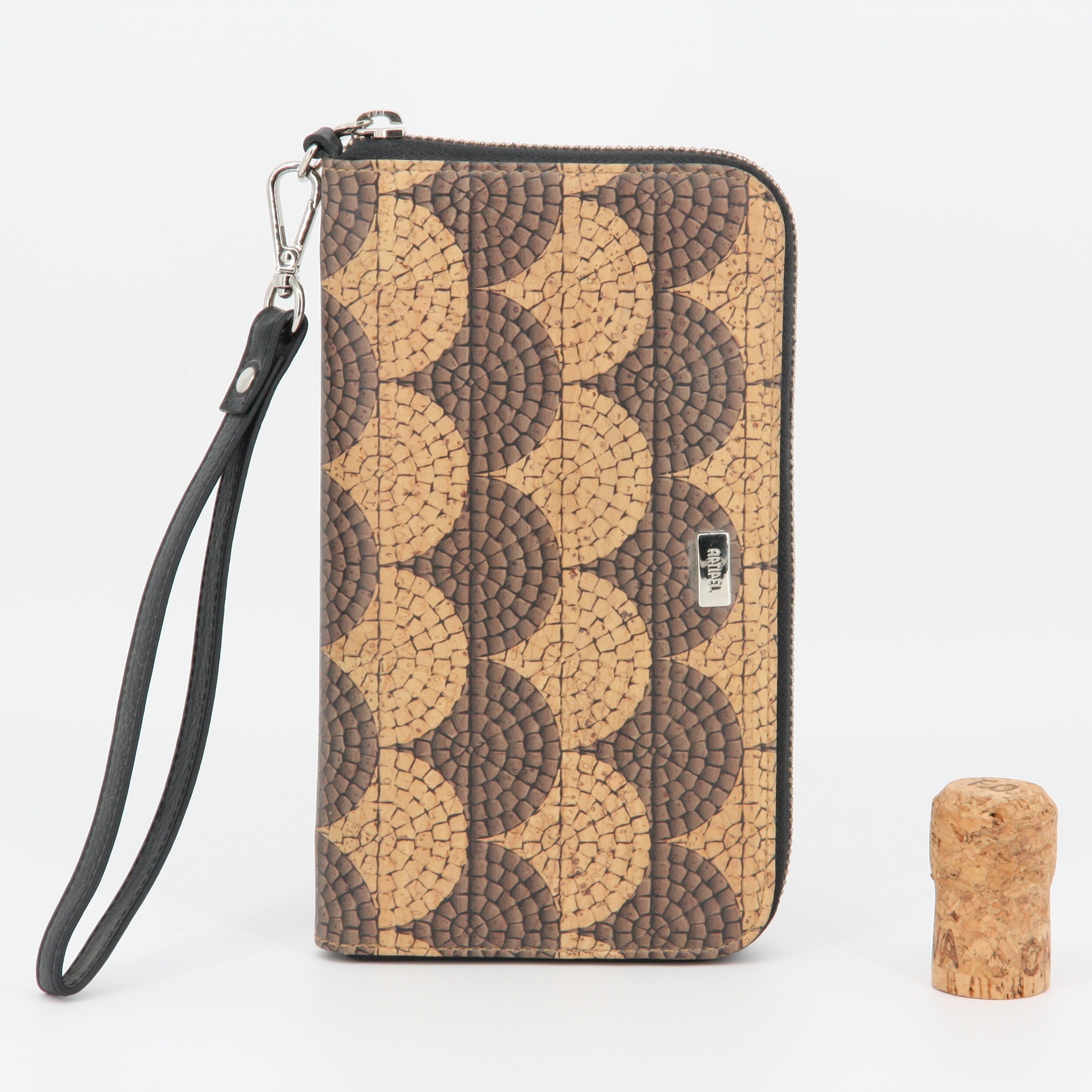 Kork Damen Geldbörse * high-end Qualität * Farbe braun mit Muster * Frauen Portemonnaie * handmade in Portugal * Marke Artipel