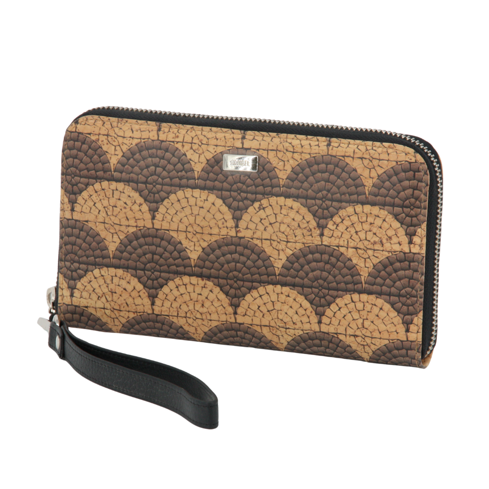 Kork Damen Geldbörse * high-end Qualität * Farbe braun mit Muster * Frauen Portemonnaie * handmade in Portugal * Marke Artipel