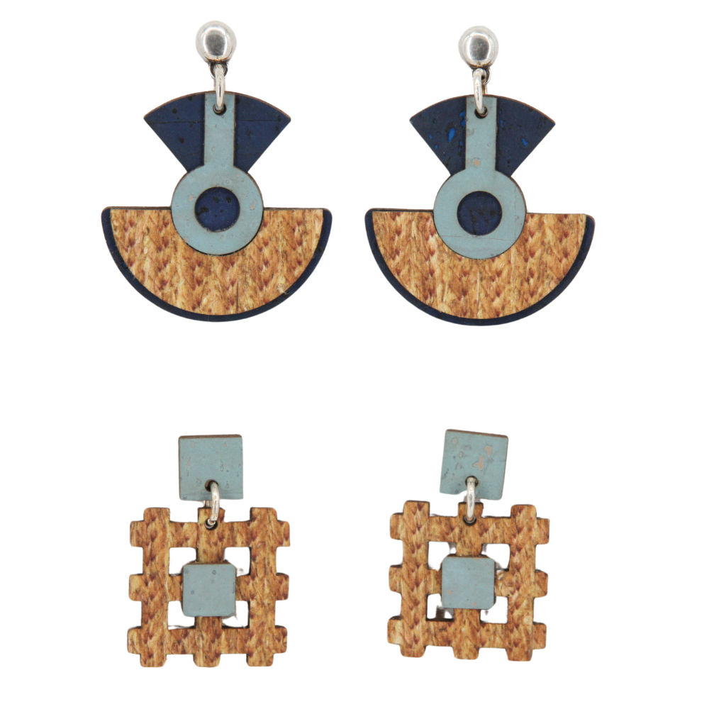 Ohrringe aus Kork und Weizenstroh * 2 Designs * 2 Farben * handmade in Portugal * extrem nachhaltig * vegan * nickel- u. bleifrei