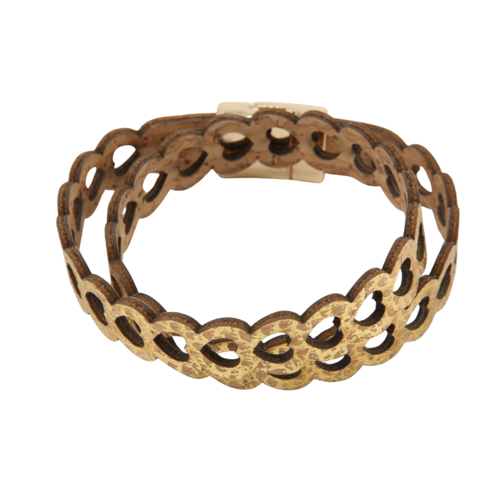 Armband aus Kork * Motiv kleine Herzen gold * handmade in Portugal * extrem nachhaltig * vegan * nickel- u. bleifrei